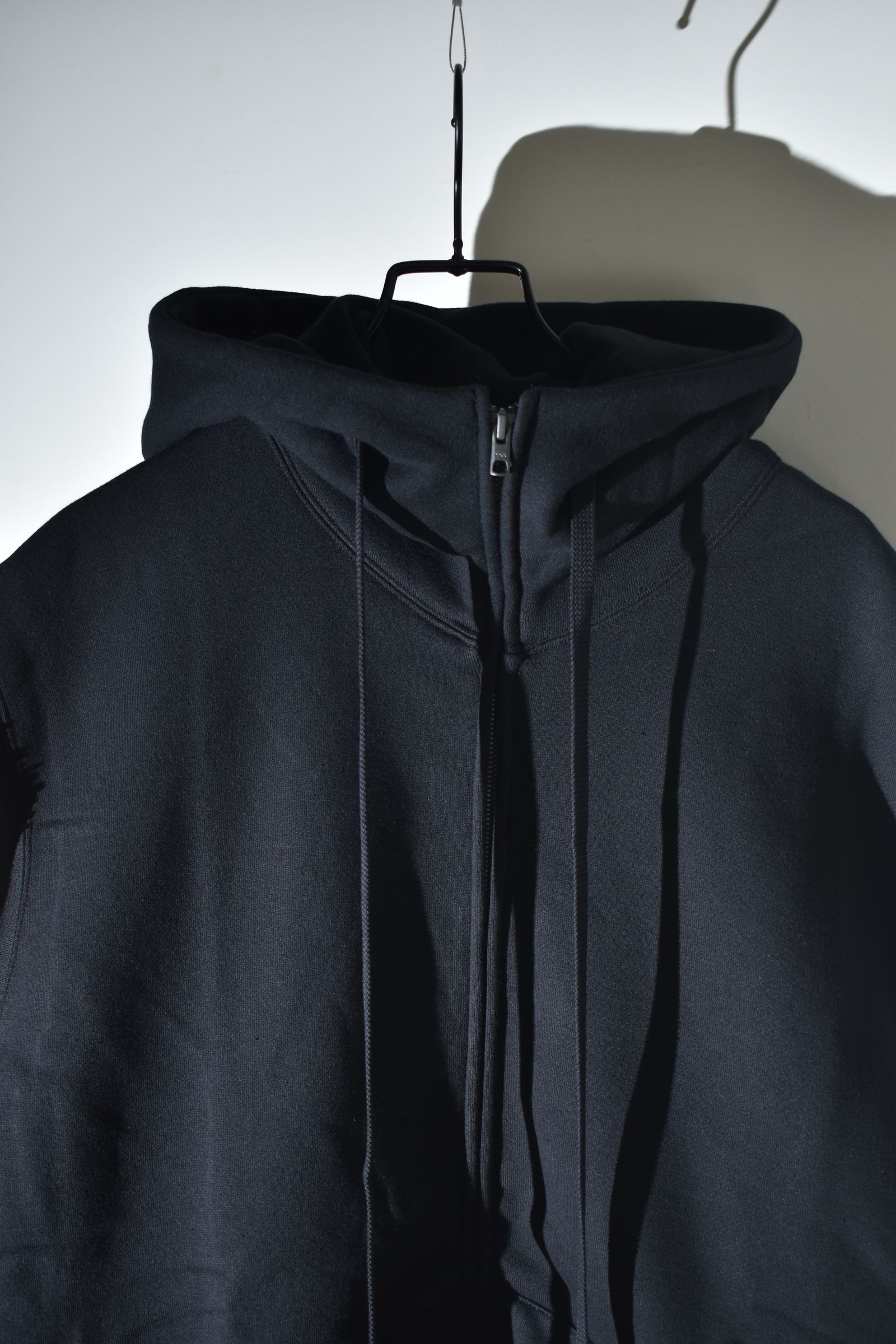 Over Size Sleeve Less Zip Up Parker"Black" / オーバーサイズスリーブレスジップアップパーカー"ブラック"