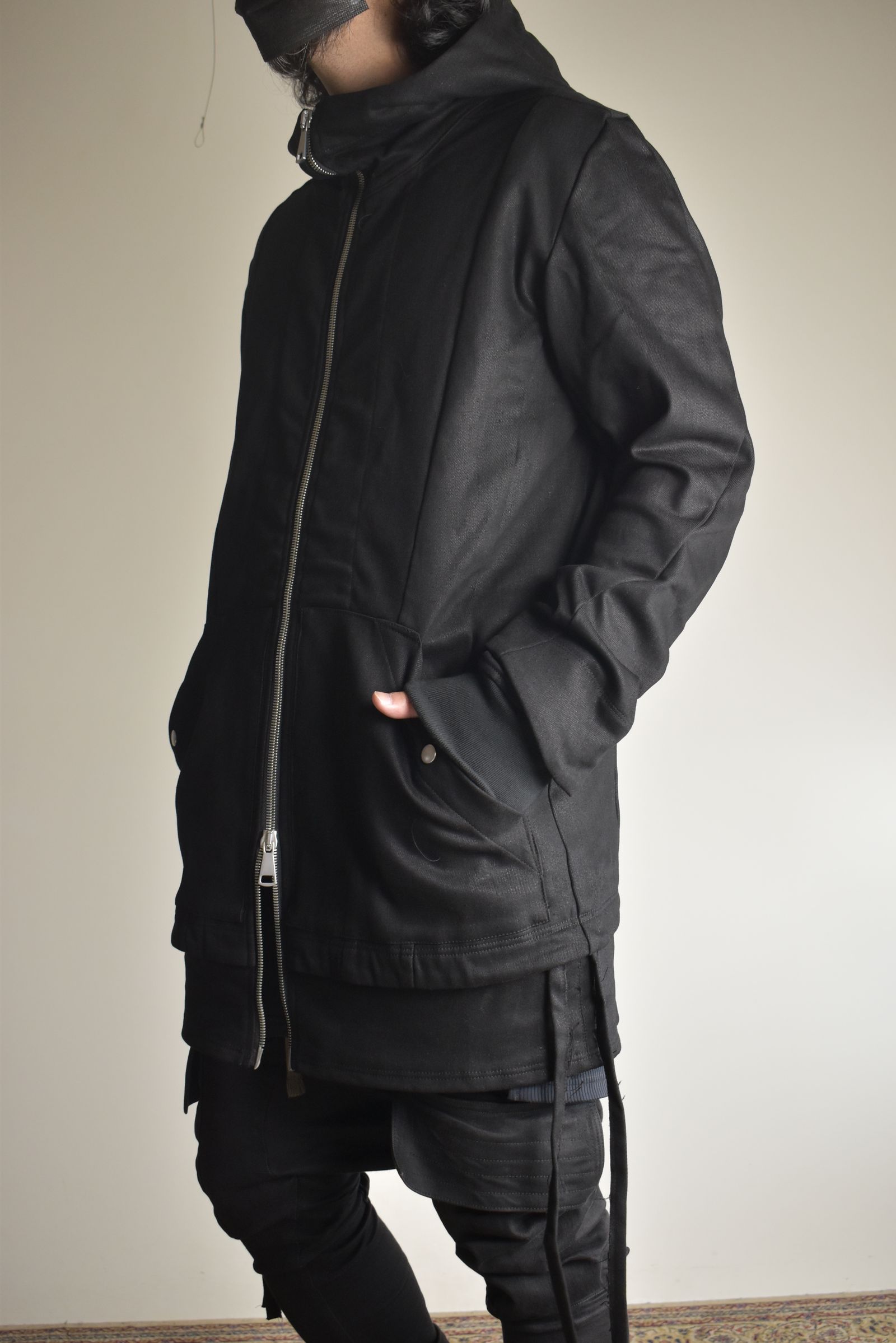 Bonding  Hoodie Denim Blouson"Black" / ボンディングフーデッドデニムブルゾン"ブラック"