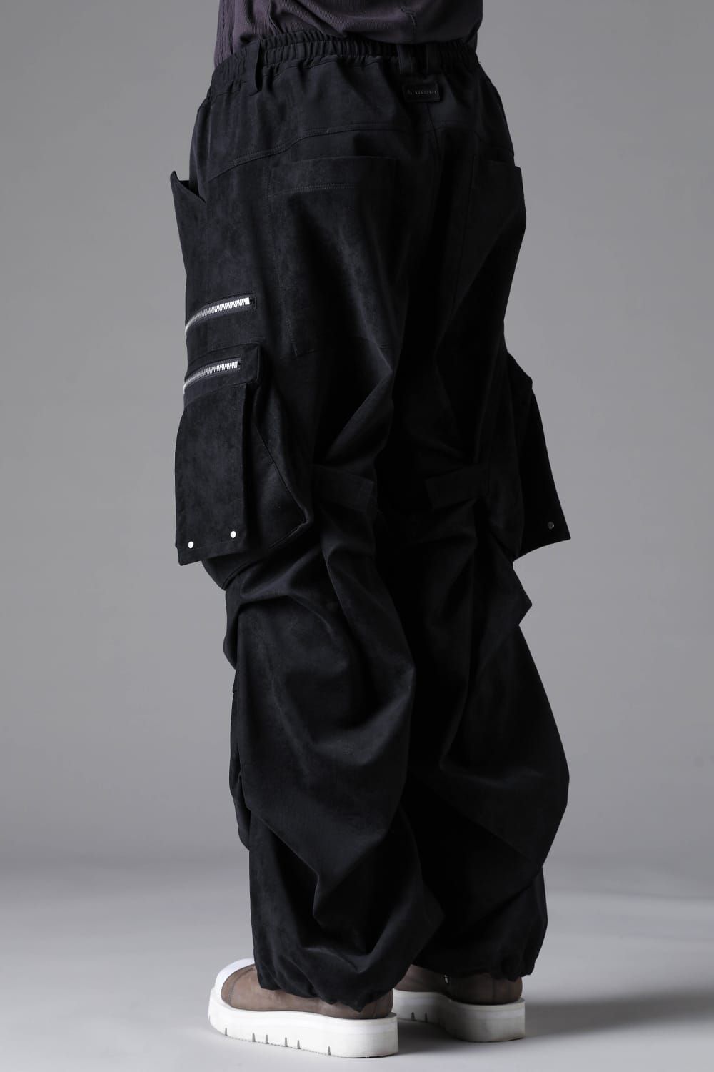 《2026AW先行予約》Vegan Suede Leather Cargo Pants"Black" / ヴィーガンスウェードレザーカーゴパンツ "ブラック"
