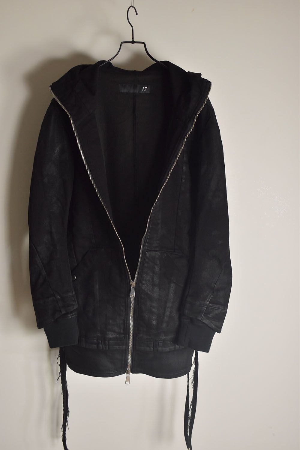 Coated Bonding Hoodie Denim Blouson"Black" / コーディングボンディングフーデッドデニムブルゾン"ブラック"