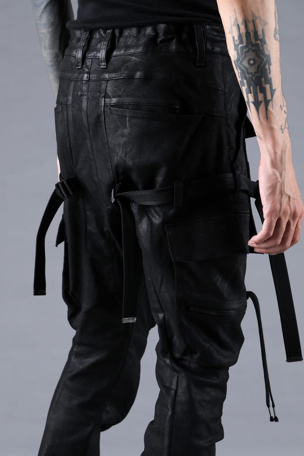 Product Coating Bag Attached Cargo Jogging Pants"Black" / 製品コーティングバッグアタッチドカーゴジョグパンツ"ブラック"