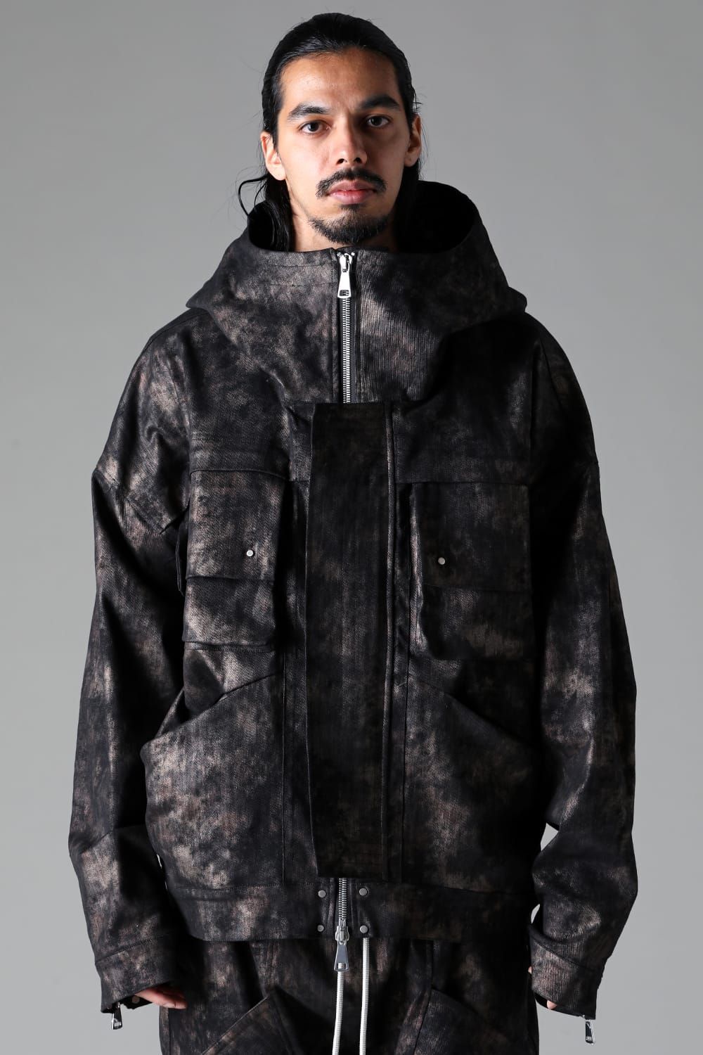 《2025AW先行予約》Metal Steam Camouflage Hooded Blouson"Black × Beige" / メタルスチームカモフラージュ フーデッドブルゾン"ブラック×ベージュ"