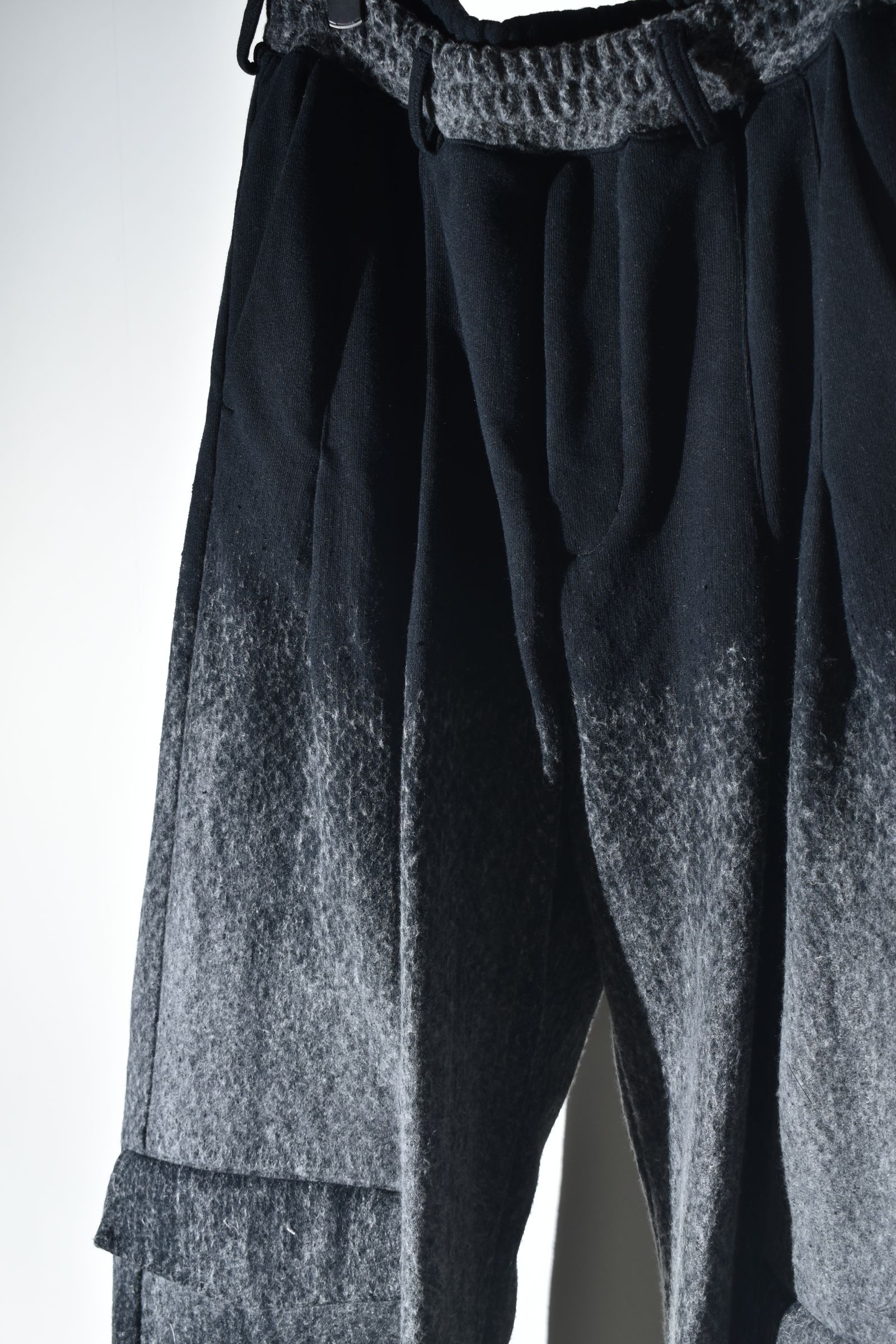 Gradient Needle Punch Sinflap Baggy Pants "Black Based" / グラデーションニードルパンチシンフラップバギーパンツ"ブラックベース"