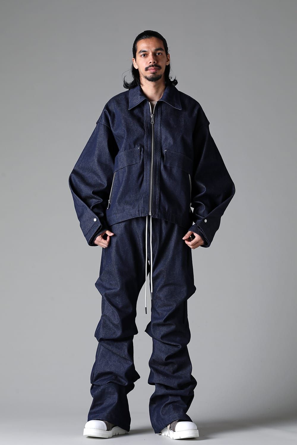 《2025AW先行予約》Boots Cut Tuck Pants"Black / Navy" /ブーツカットタックパンツ"ブラック/ネイビー"