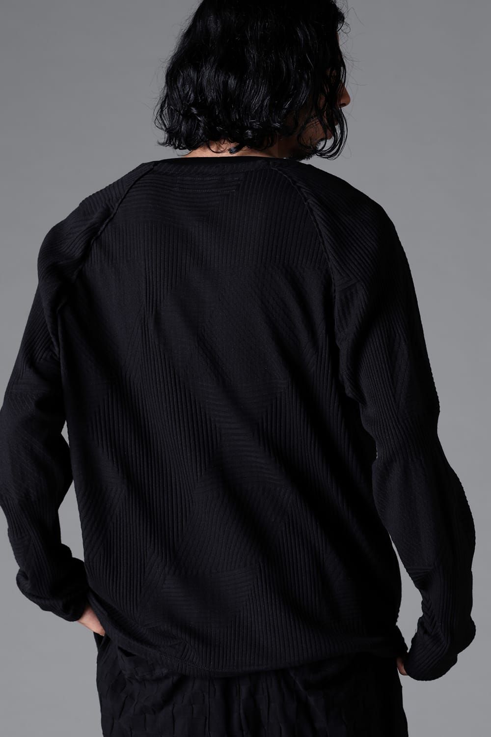 《2026SS先行予約》Deformed Stripe Pattern Shiva Long Sleeve Tee "Black / Cream" /ディフォルメドストライプパターンシヴァロングスリーブ"ブラック/クリーム"