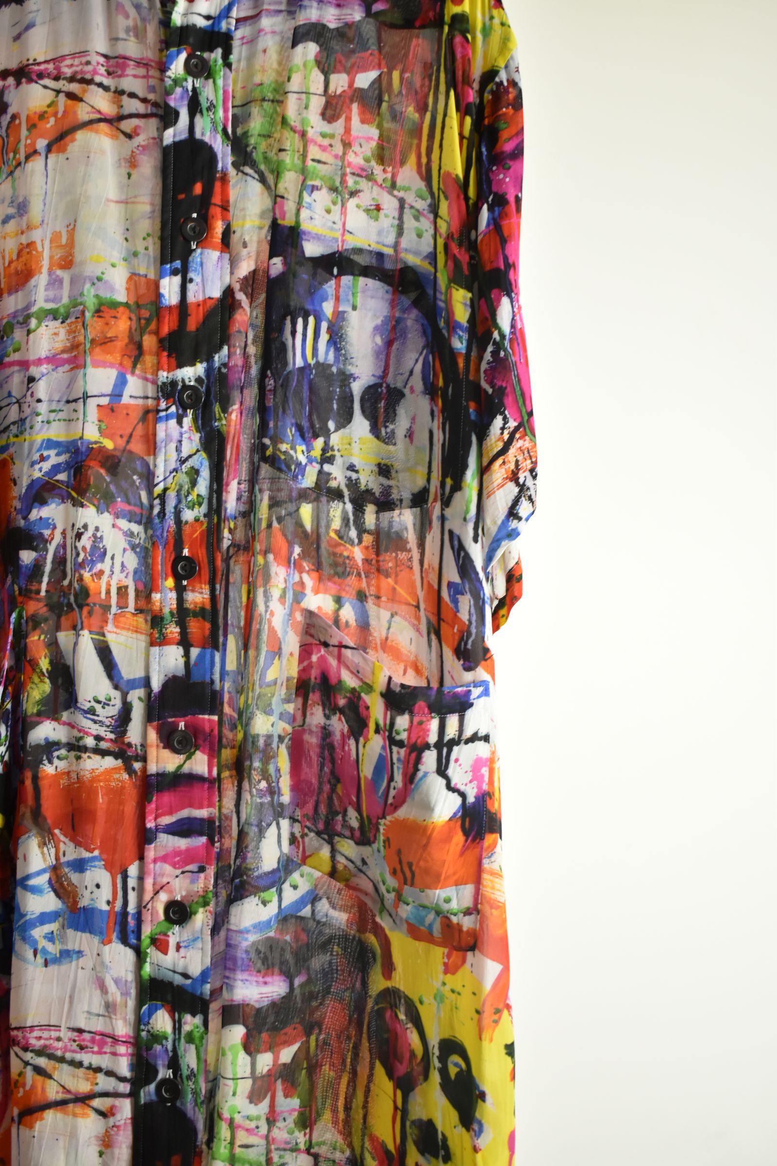 Rayon Chiffon Inkjet Print Short-Sleeved Big Shirt&Dress"Color Print" / レーヨンシフォンインクジェットプリント半袖ビッグシャツ / ワンピース"カラープリント"