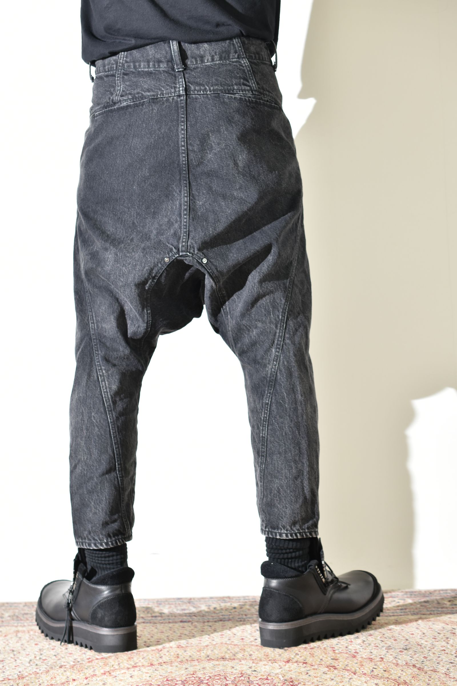 Sarrouel Denim Pants "Mist Bleach Black" / サルエルデニムパンツ "ミストブリーチブラック"