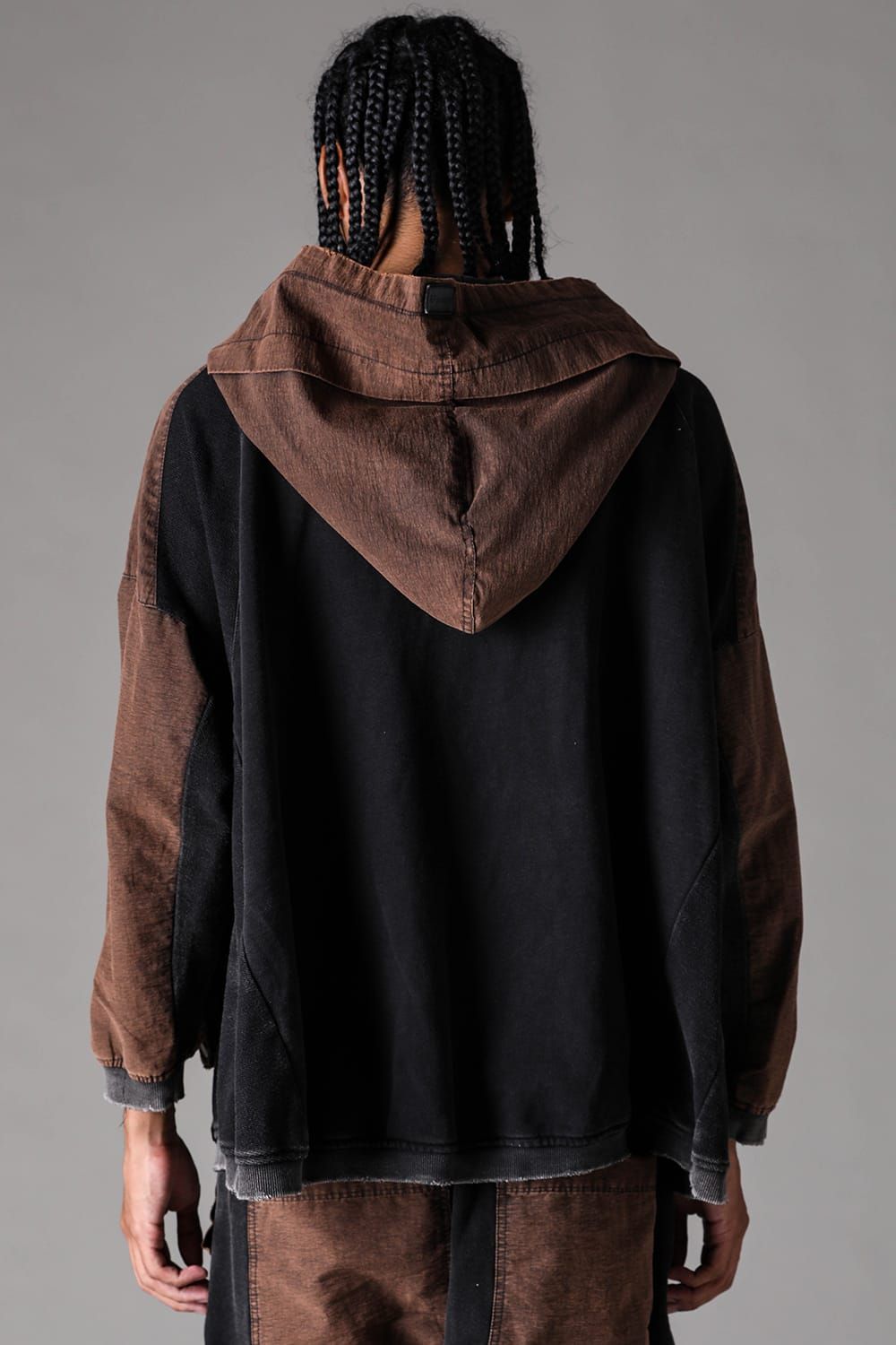 《2027SS先行予約》Vintage Hoodie Jumbo Blouson "Black × Brown / Grey × L.Grey / Ivory" / ヴィンテージフーディジャンボブルゾン"ブラック×ブラウン / グレー×ライトグレー / アイボリー"