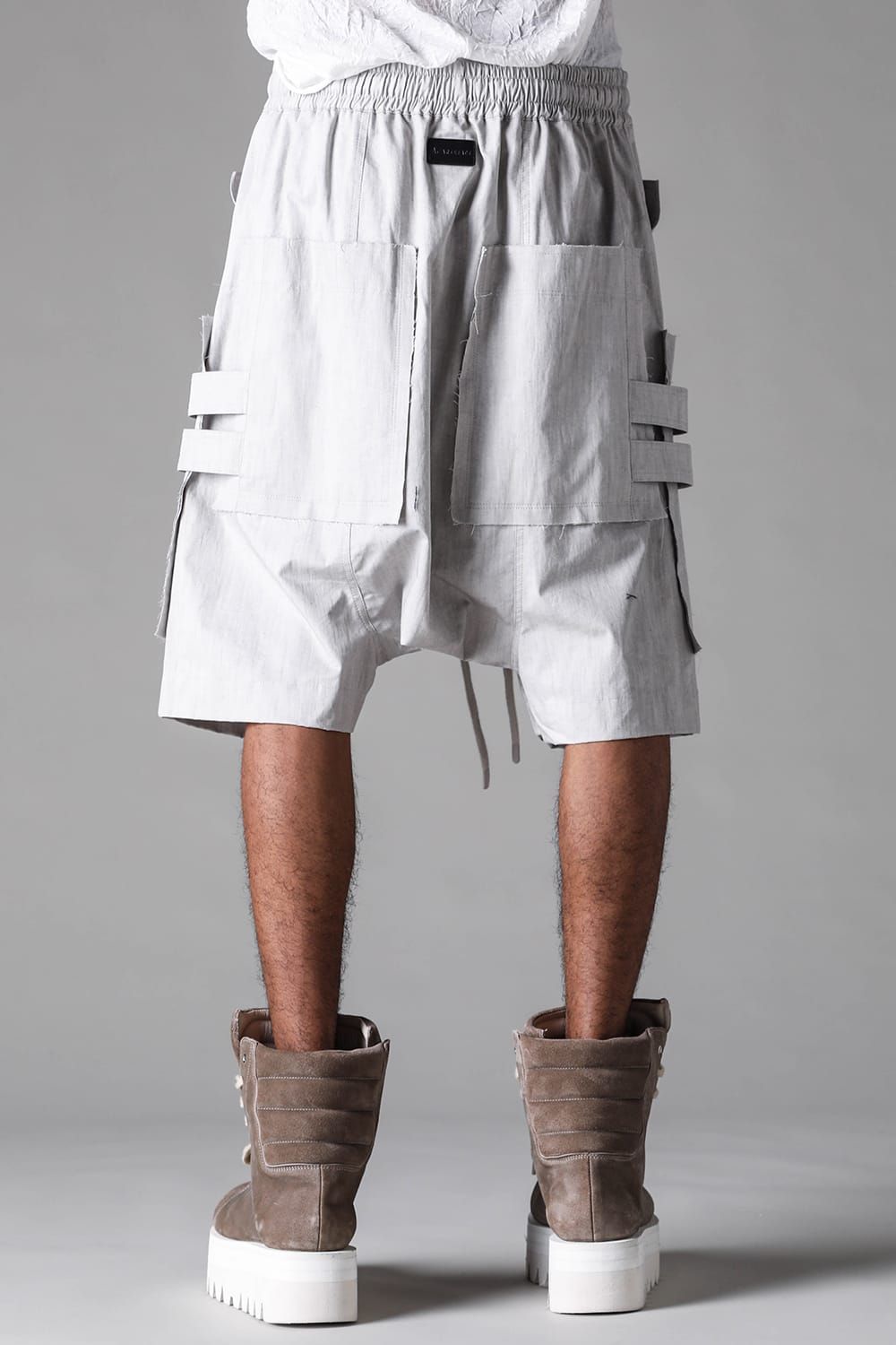 《2027SS先行予約》Sumi Dyed Cargo Shorts"Grey / L.Grey" / 墨染カーゴショーツ"グレー/ライトグレー"