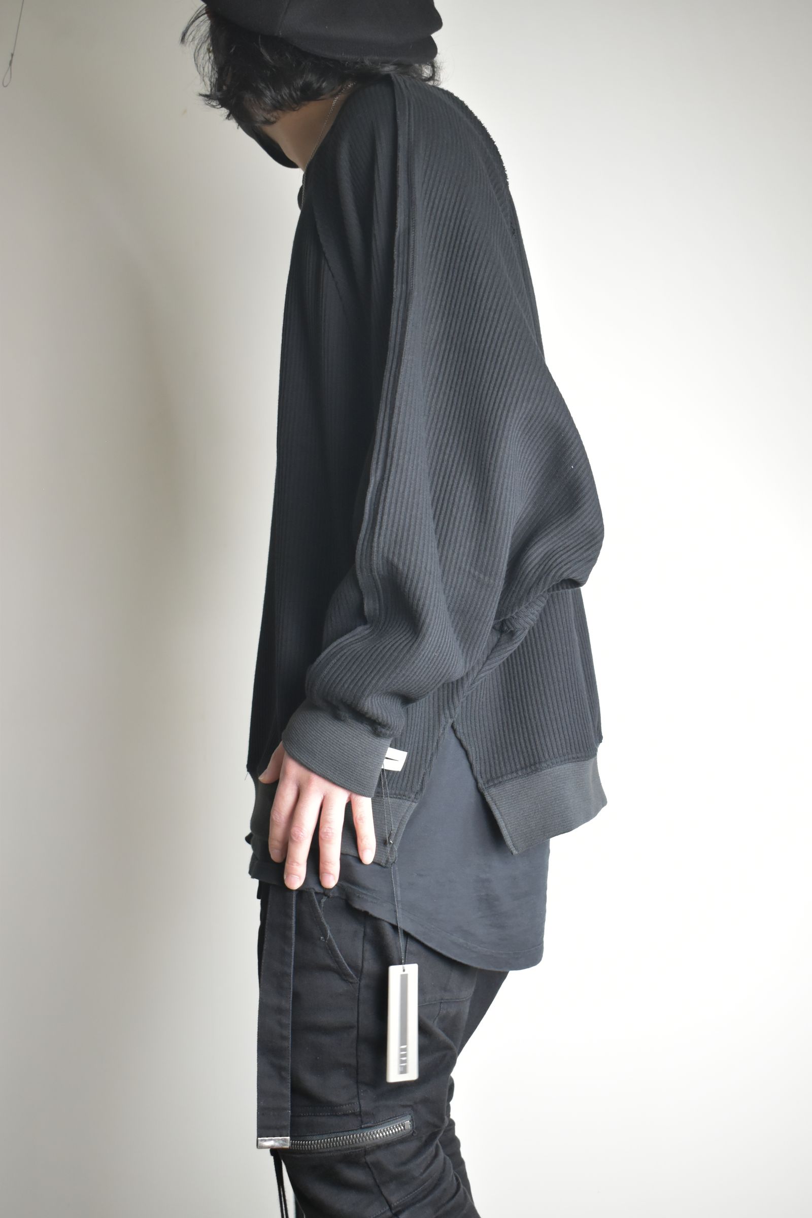 Rail Knit Dolman Sleeve"Black" / レールニットドルマンスリーブ"ブラック"