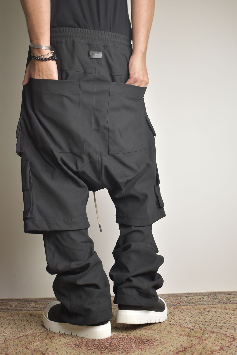 Synthetic Leather Suede Layerd Boots Cut "Black " / シンセティックレザースウェードレイヤードブーツカット "ブラック"
