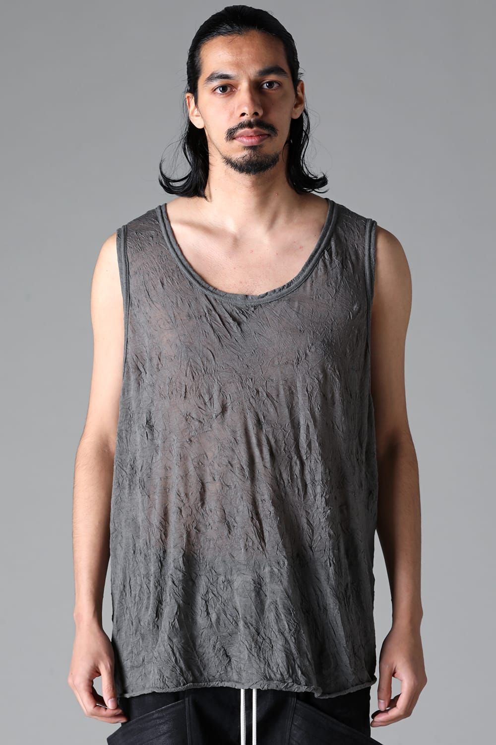 《2025AW先行予約》Gauze Washer Tank Top"Black / Grey / Ivory /Beige" /ガーゼワッシャタンクトップ"ブラック / グレー / アイボリー /ベージュ"