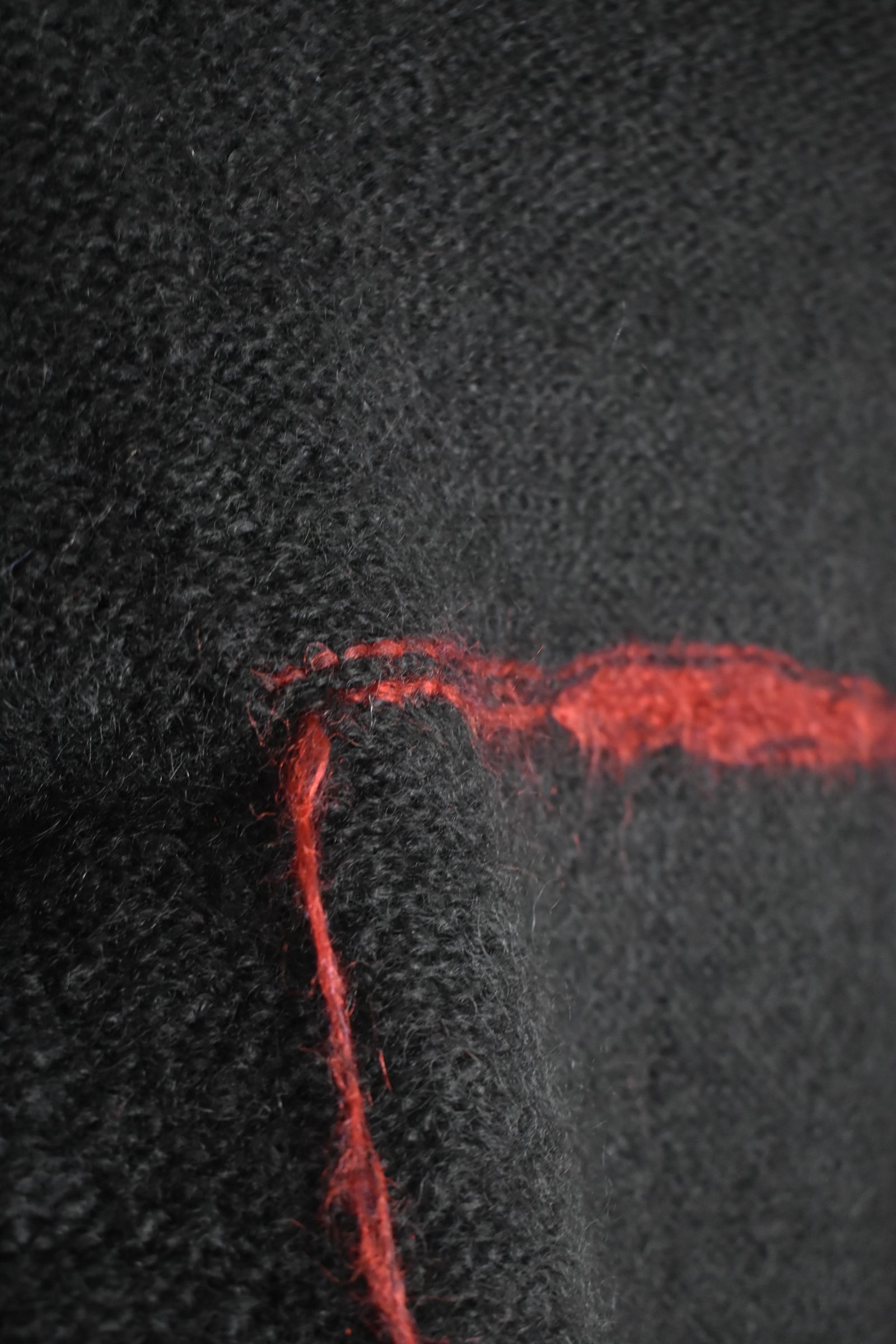 Mohair Knit Pullover "Black-Red" / モヘアニットプルオーバー"ブラックレッド"