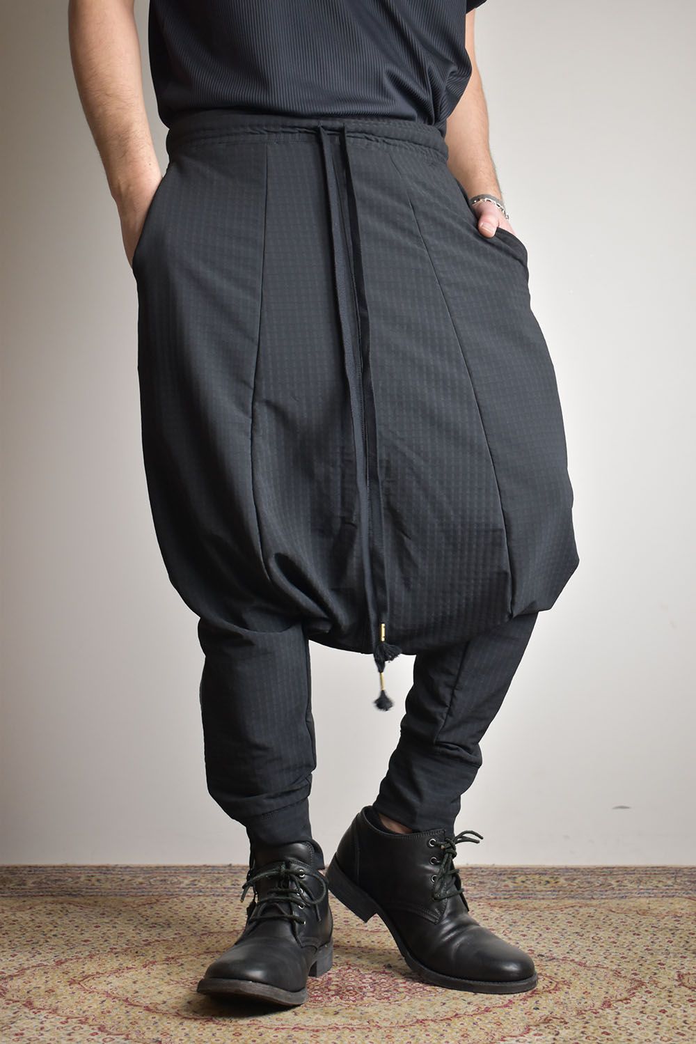 Storm Fleece Low Crotch Sarrouel Pants"Balck"/ストームフリースロークロッチサルエルパンツ"ブラック"