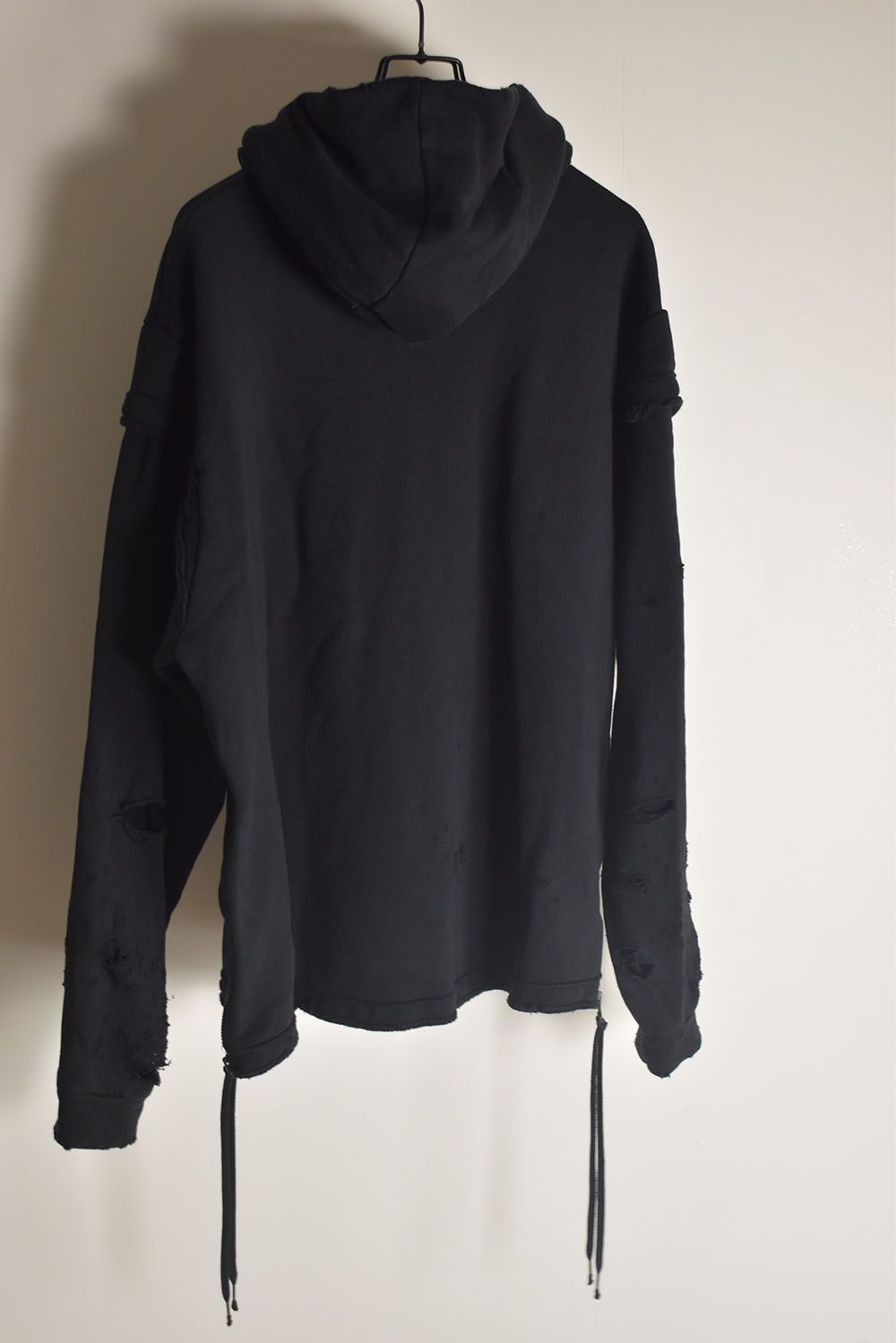 Untwisted Sweat Oversized Pullover Hoodie "Black" / 無撚糸裏毛オーバーサイズプルオーバーフーディー"ブラック"