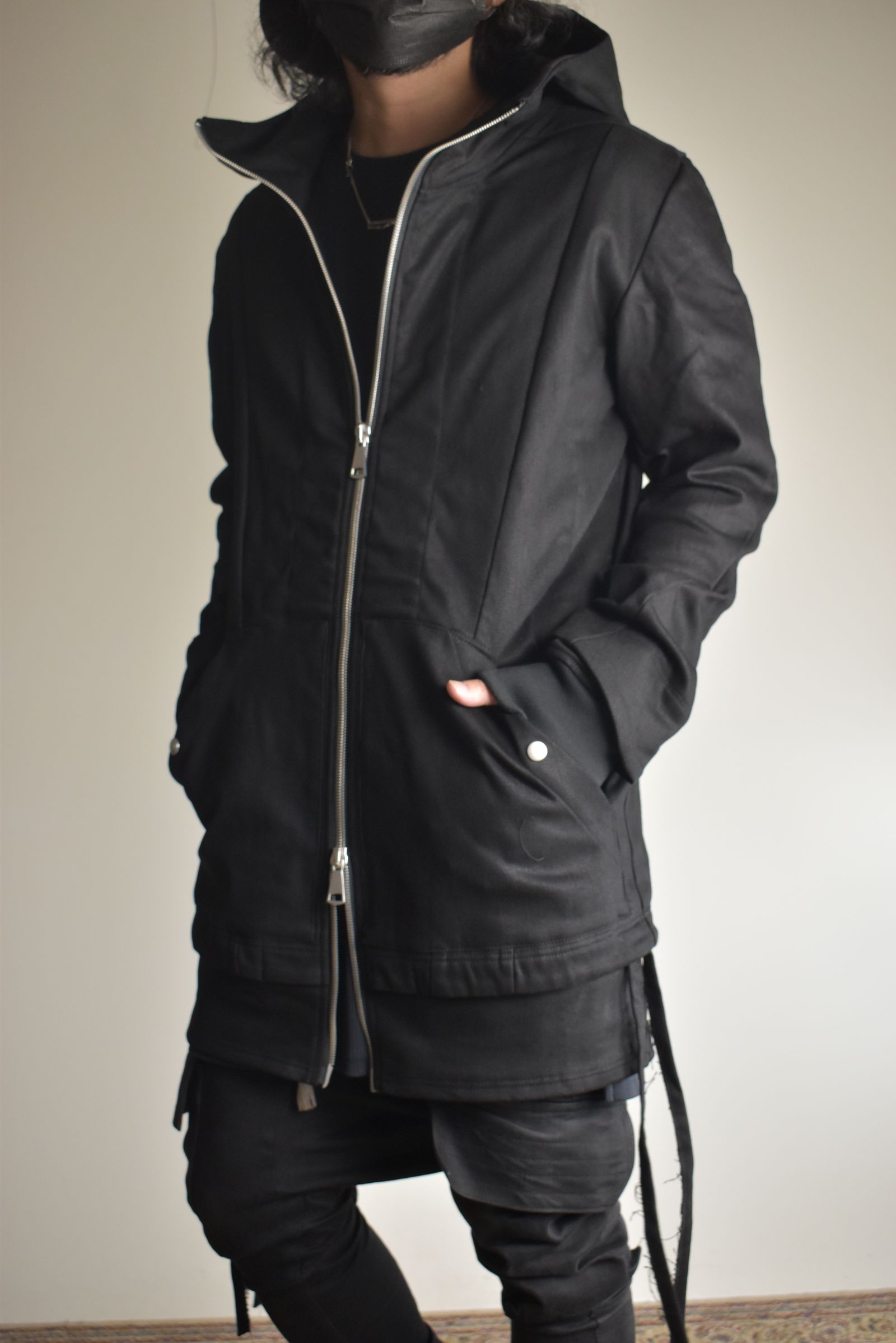 Bonding  Hoodie Denim Blouson"Black" / ボンディングフーデッドデニムブルゾン"ブラック"
