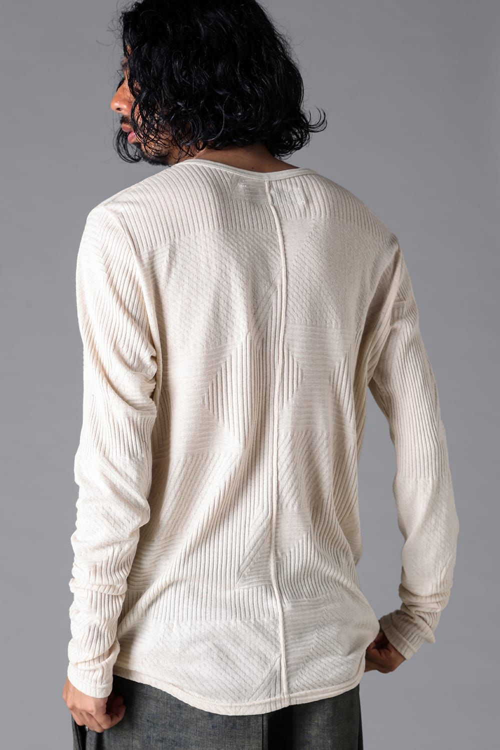 《2026SS先行予約》Deformed Stripe Pattern Long Sleeve "Black / Cream" /ディフォルメドストライプパターンロングスリーブ"ブラック/クリーム"