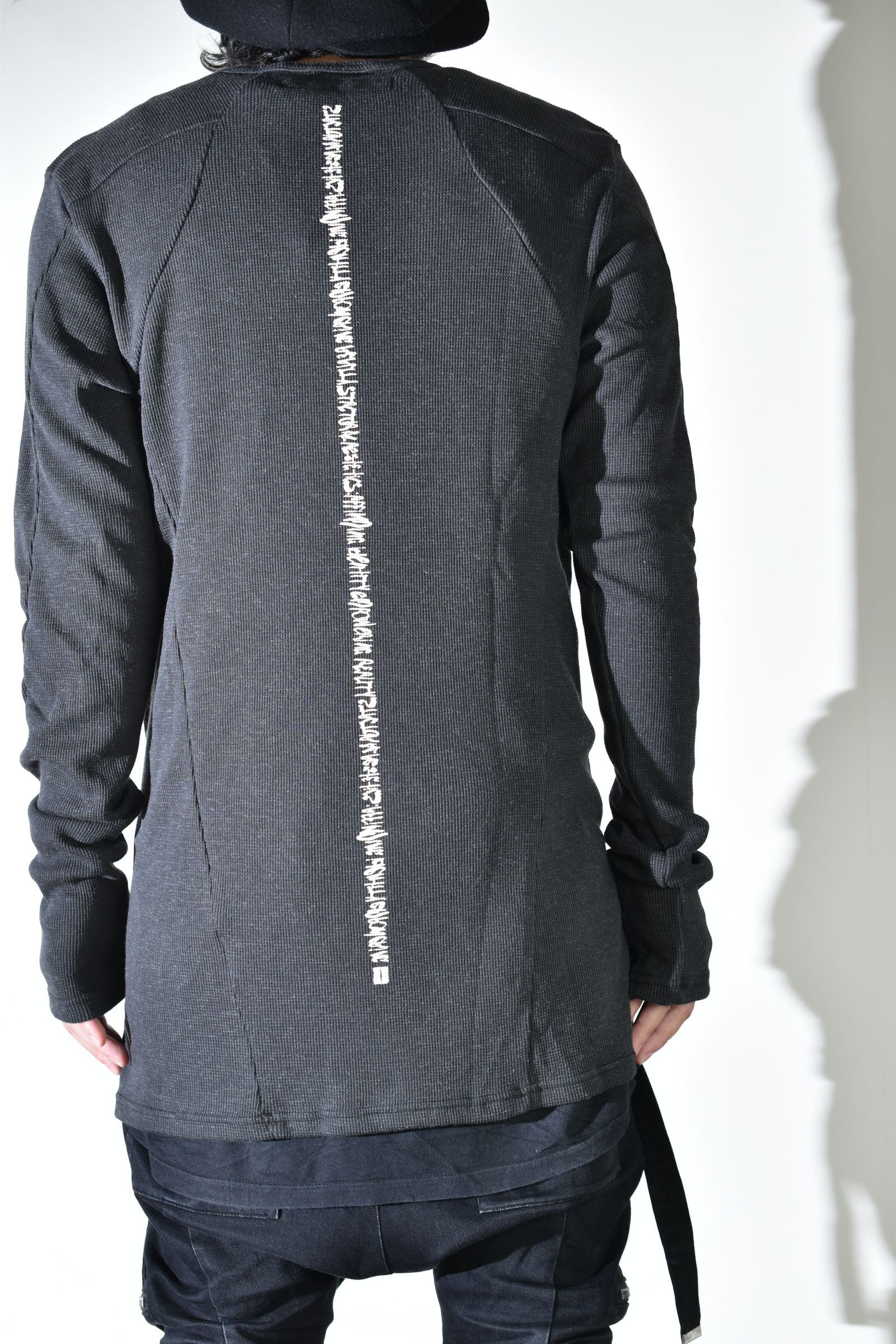 Back Printed Waffle Jersey Long  Sleeve Tee"D.Grey" バックプリントワッフルジャージーロングスリーブTee"ダークグレー"