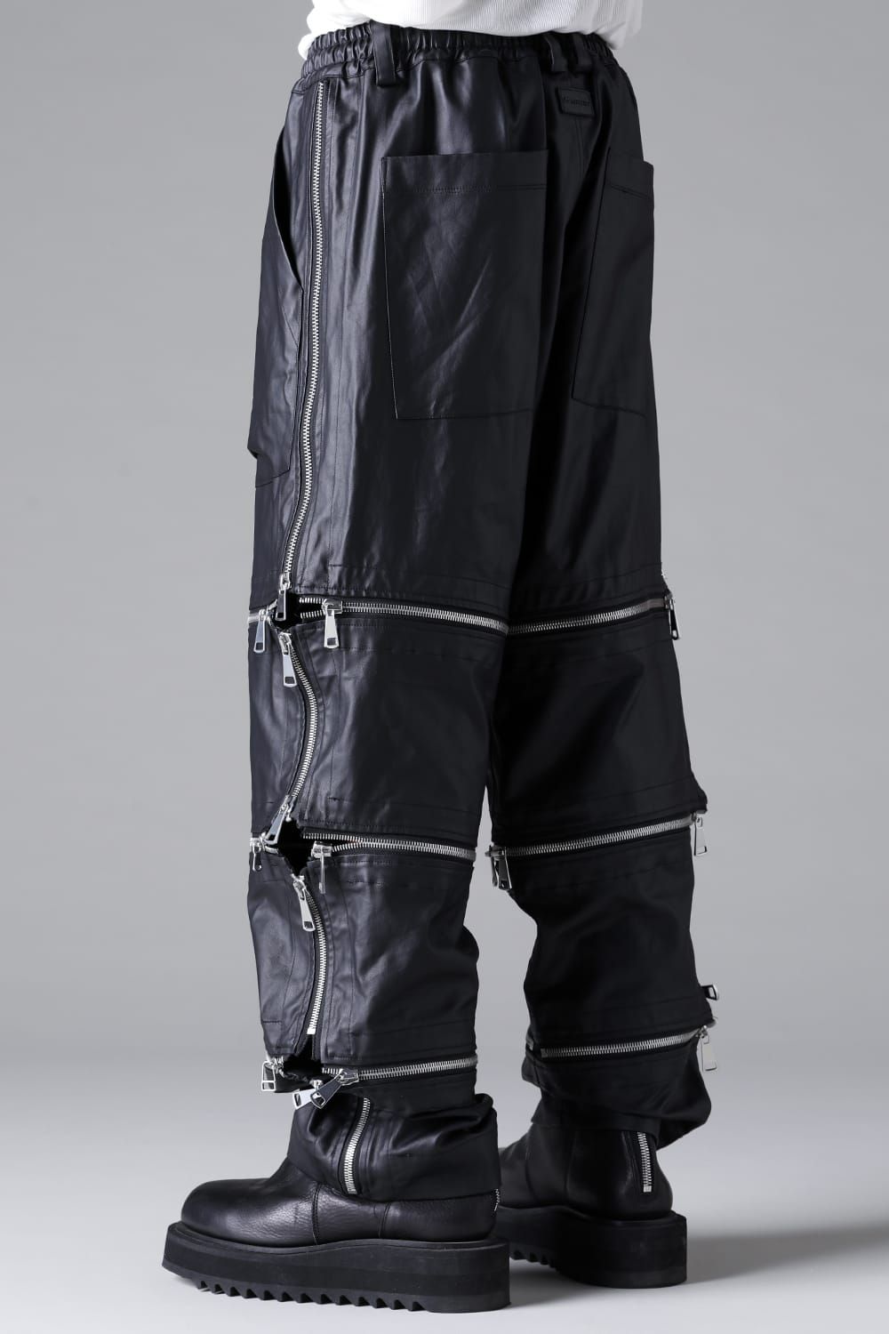 《2026SS先行予約》Matte Coating Zip Wide Pants"Black" / マットコーティングジップワイドパンツ"ブラック"