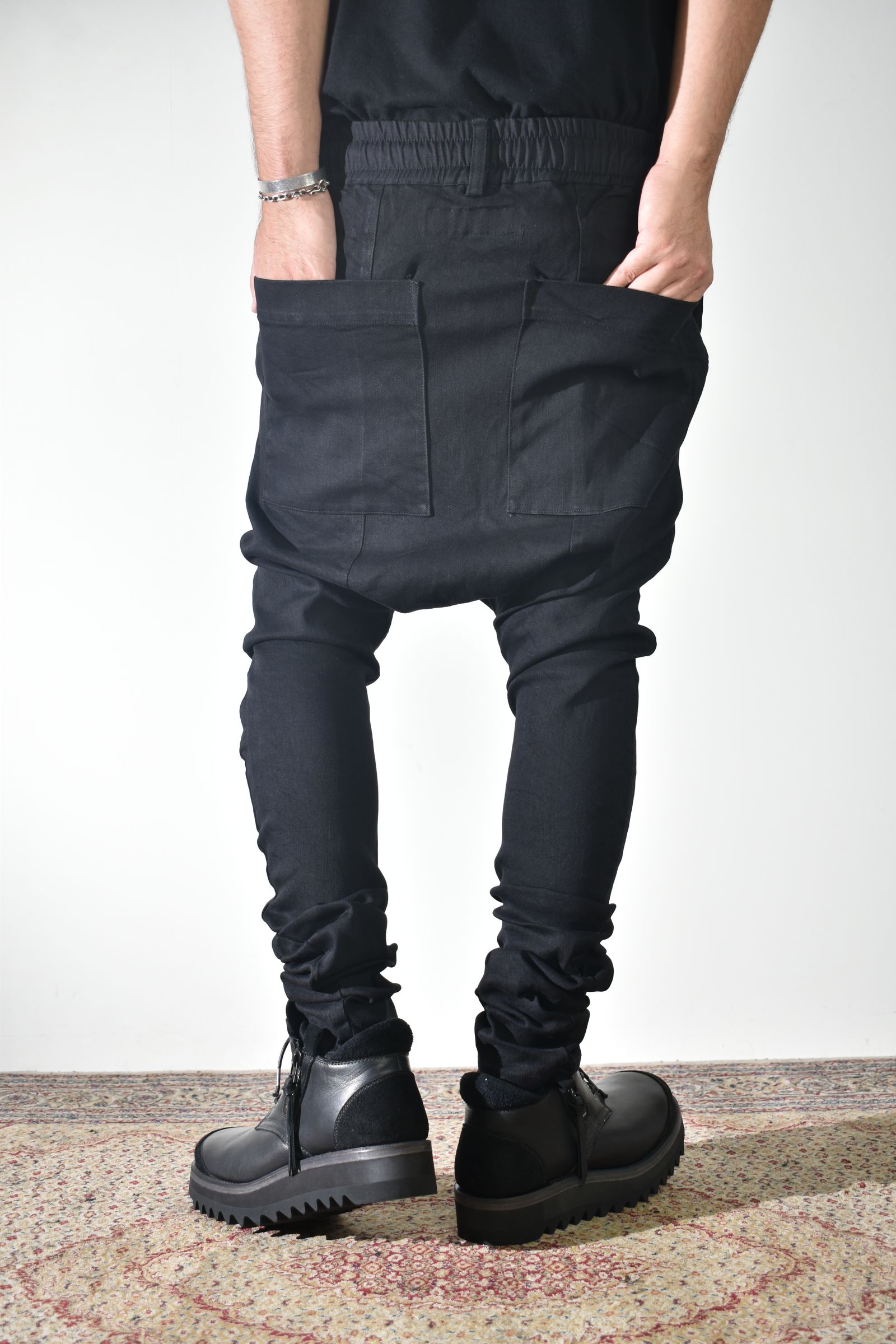 Stretch Denim Sarouel Skinny"Black" / ストレッチデニムサルエルスキニー"ブラック"