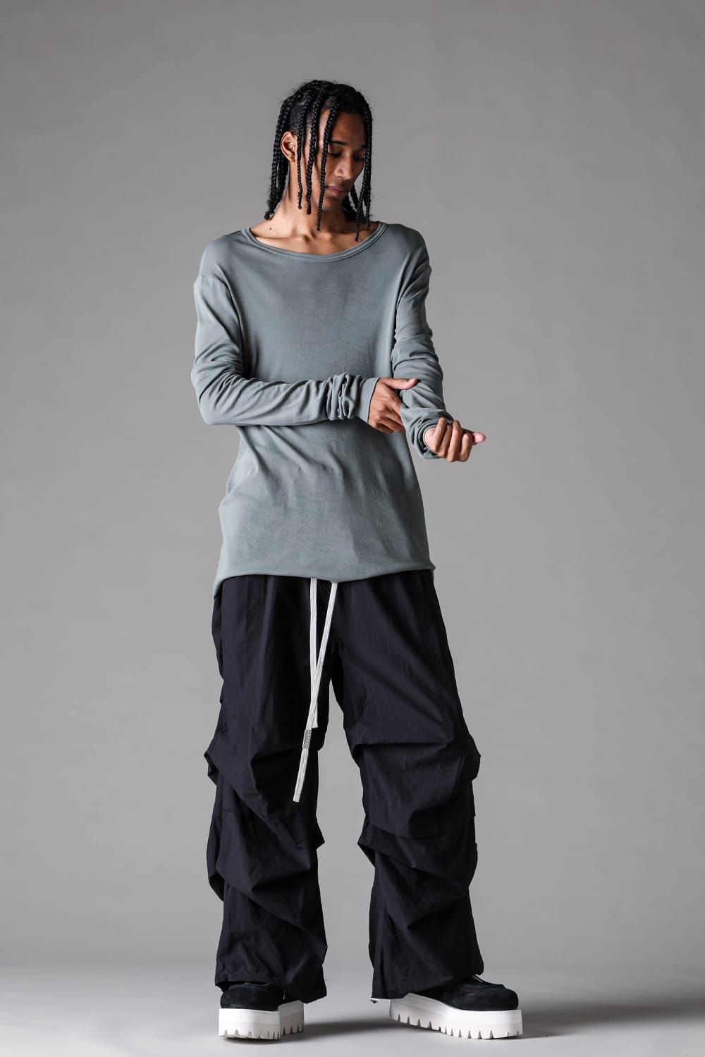 《2027SS先行予約》High Twist Rib Jersey Long Sleeve Tee "Black/ Sage Green / Brown / L.Grey / White "/ハイツイストリブジャージーロングスリーブTee"ブラック/セージグリーン/ブラウン/ライトグレー/ホワイト"