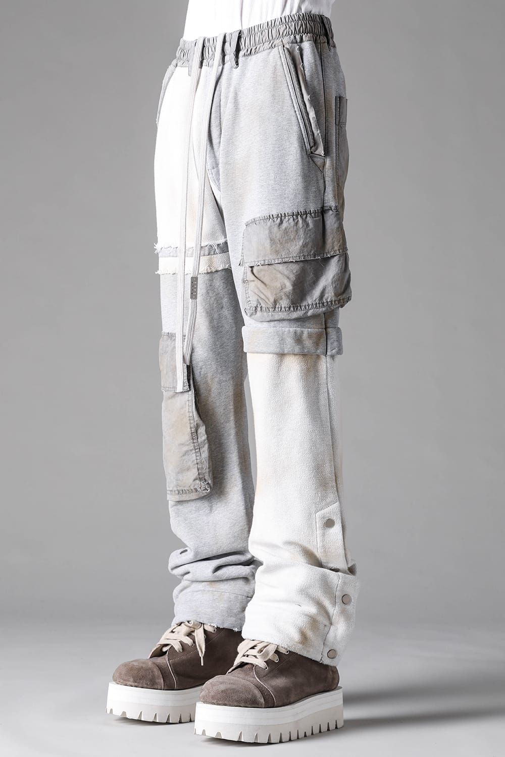 《2027SS先行予約》Vintage Cargo Flare Long Pants "Black × Brown / Grey × L.Grey / Ivory" / ヴィンテージカーゴフレアロングパンツ"ブラック×ブラウン / グレー×ライトグレー / アイボリー"