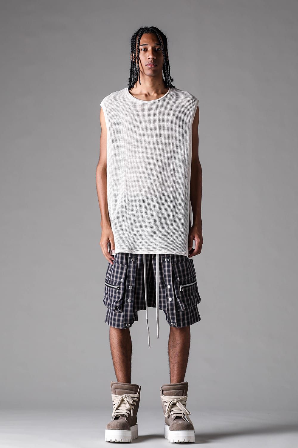 《2027SS先行予約》Plaid Cargo Shorts"Black Plaid / Brown Plaid" / プレイドカーゴショーツ"ブラックプレイド / ブラウンプレイド"