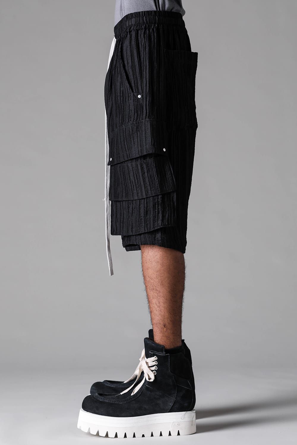 《2027SS先行予約》Ripple Sheer Shorts"Black" / リップルシアーショーツ"ブラック"