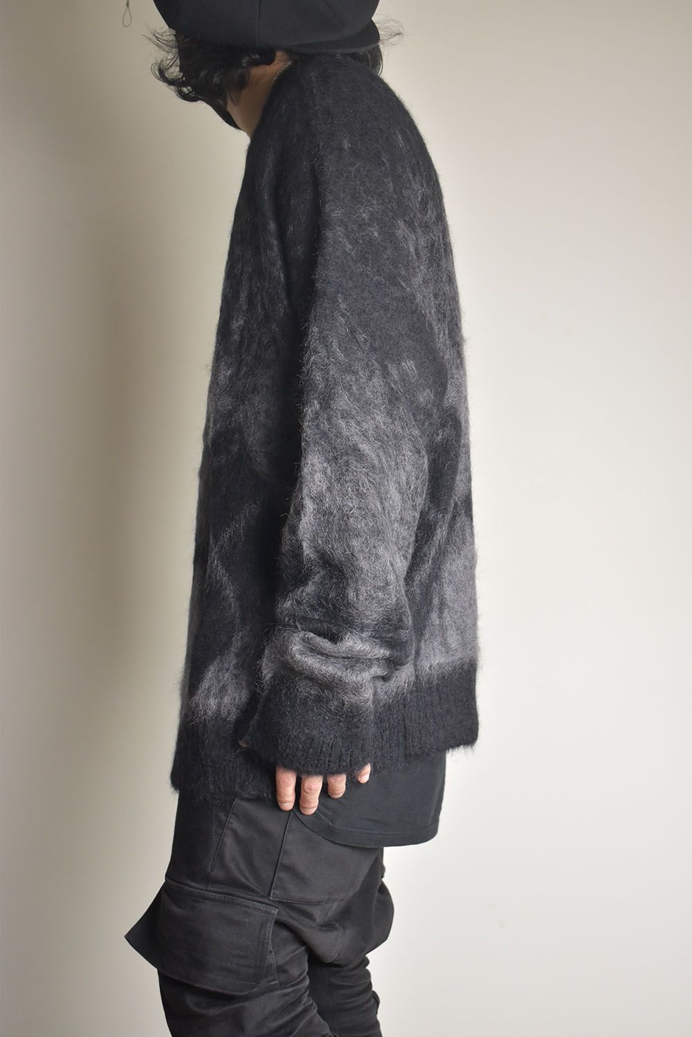 Mohair Alpaca Knit Pullover"Black Grap" / モヘアアルパカニットプルオーバー"ブラックグレープ"
