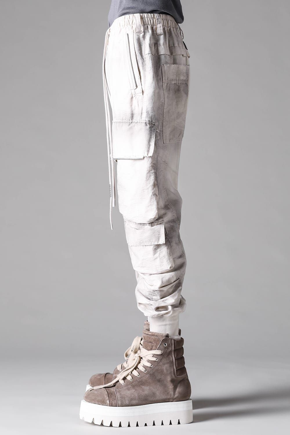 《2027SS先行予約》Vintage Cargo Sarrouel Easy Pants "Black × Brown / Grey × L.Grey / Ivory" / ヴィンテージカーゴサルエルイージー"パンツ"ブラック×ブラウン / グレー×ライトグレー / アイボリー"