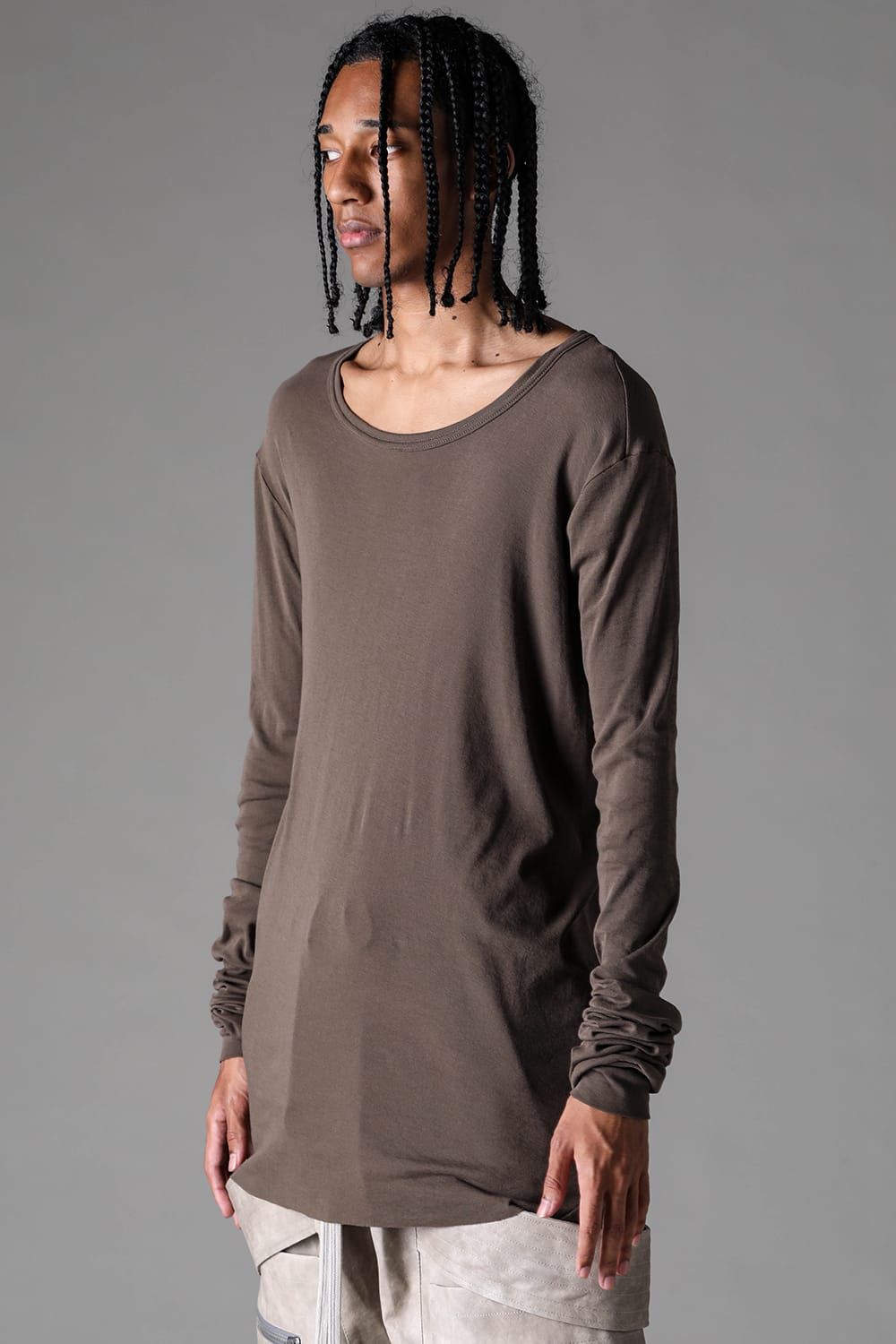 《2027SS先行予約》High Twist Rib Jersey Long Sleeve Tee "Black/ Sage Green / Brown / L.Grey / White "/ハイツイストリブジャージーロングスリーブTee"ブラック/セージグリーン/ブラウン/ライトグレー/ホワイト"