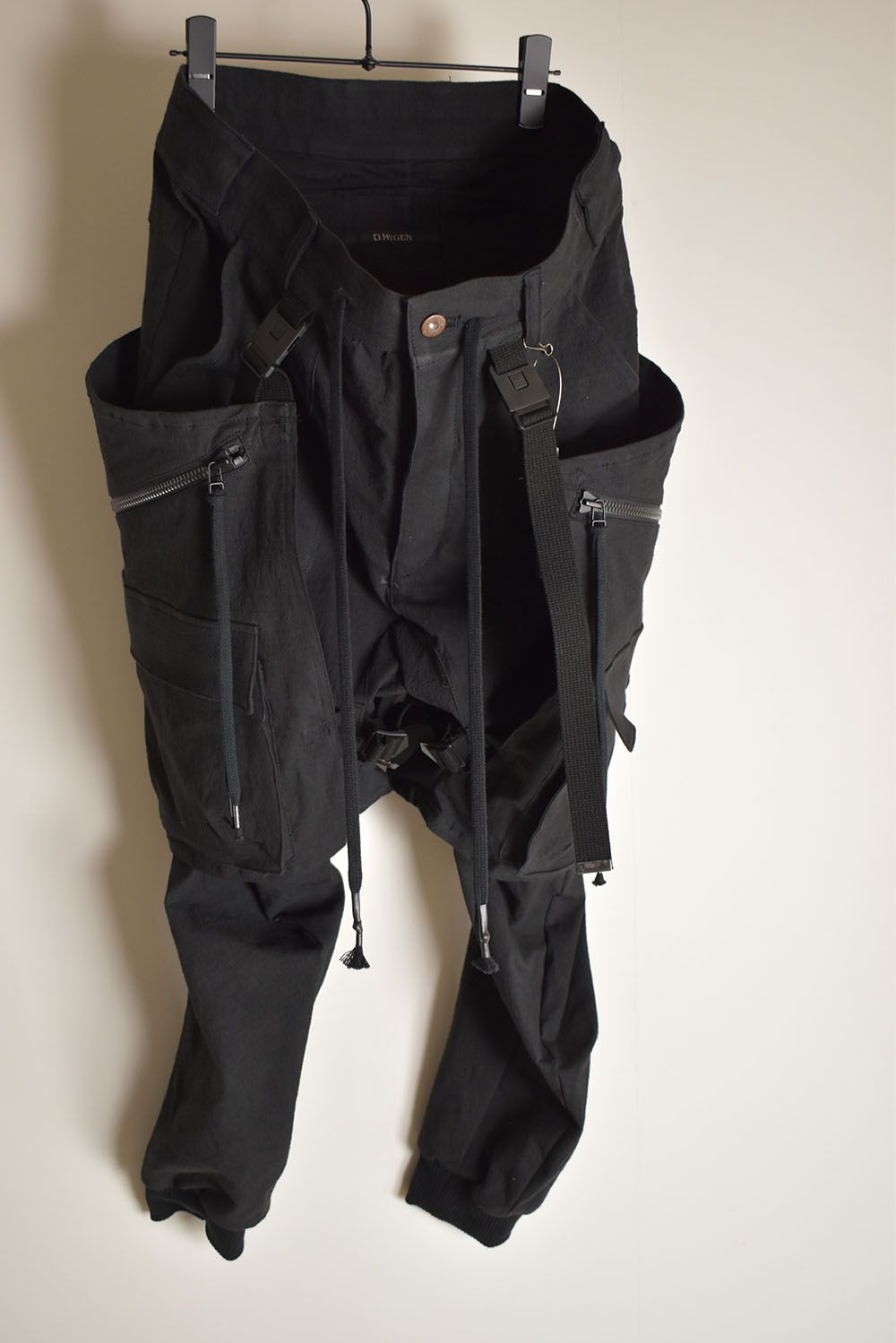 Ripstop Detachable Shorts Layered Cargo Jog Pants"Black" / リップストップデタッチャブルショーツレイヤードカーゴジョグパンツ"ブラック"