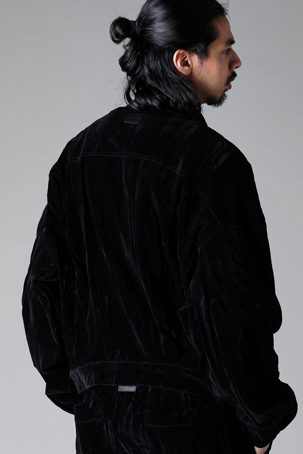 《2025AW先行予約》Washer Velour Big Pocket Blouson"Black" / ワッシャーベロアビッグポケットブルゾン"ブラック"