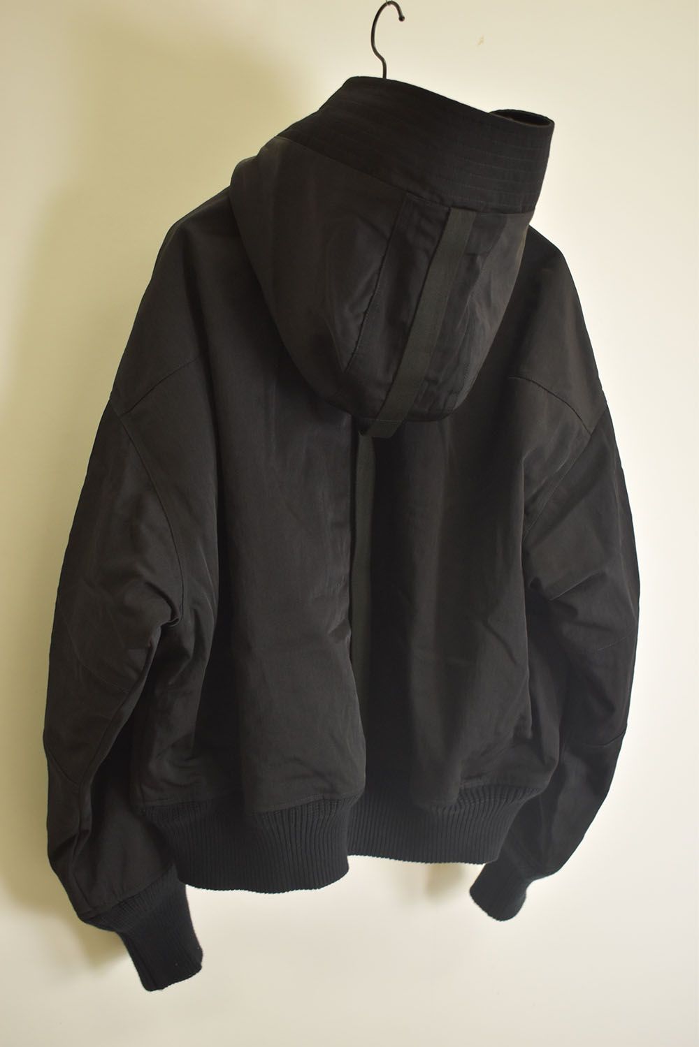 Nylon Wool Twill Hooded Jacket"Black" / ナイロンウールツイルフーデッドジャケット"ブラック"