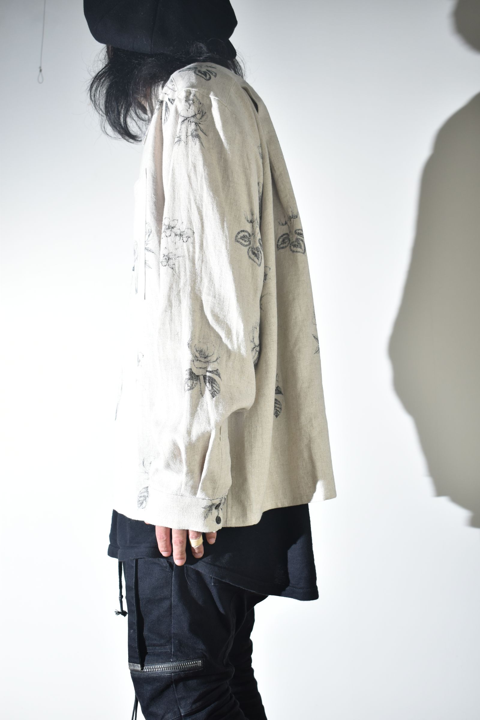 Botanical Print Oversized Shirt "Ecru" / ボタニカルプリントオーバーサイズシャツ"エクリュ"