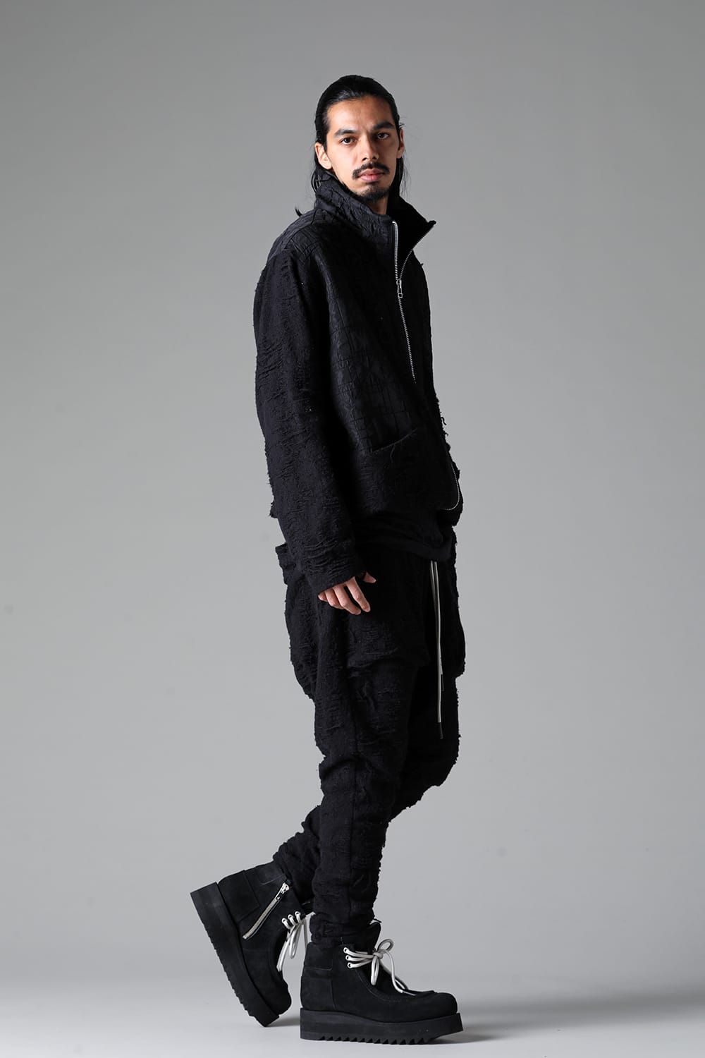 《2025AW先行予約》Damage Pile × Nylon  Combi Track Jacket"Black" / ダメージパイル×ナイロン コンビトラックジャケット"ブラック"