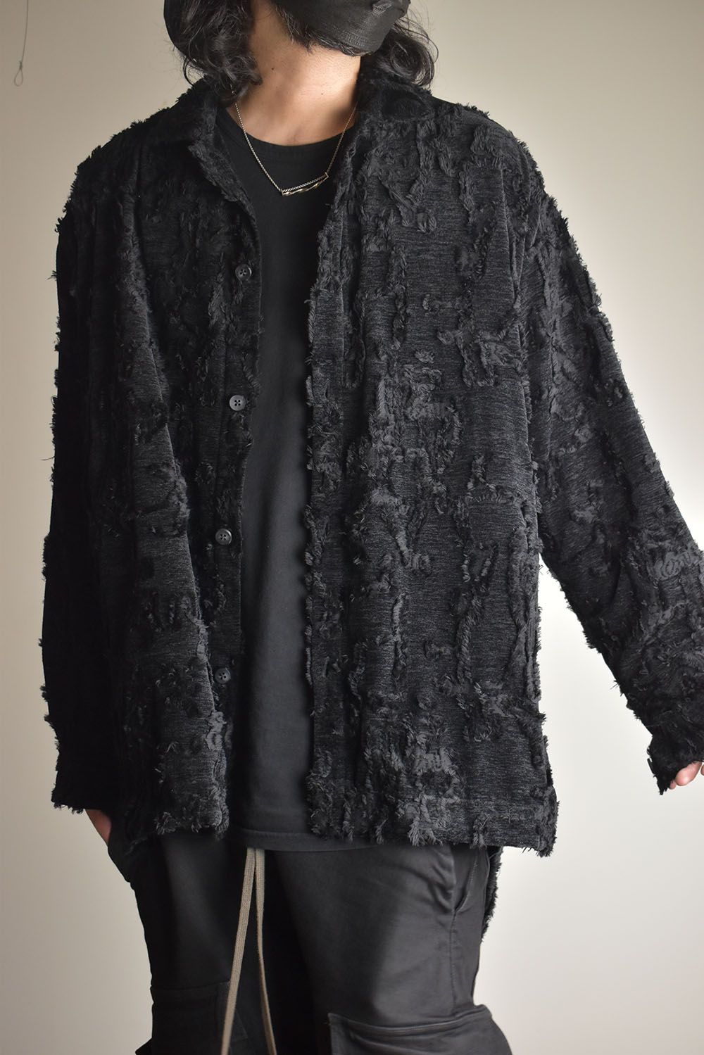 Jacguard Long Shirts"Black"/ジャガードロングシャツ"ブラック"