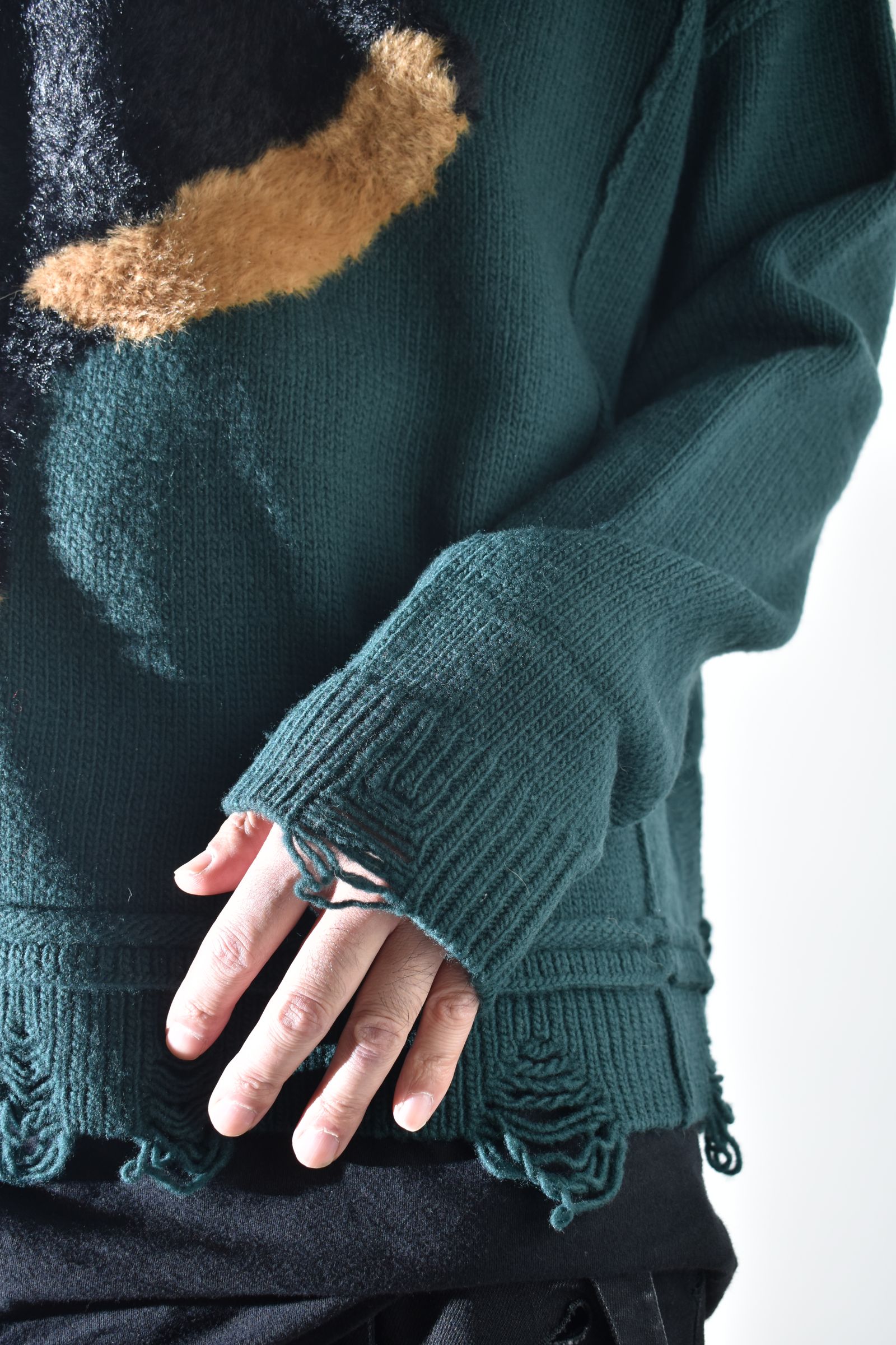 Dog Motif Intarsia Sweater "Jade" / ドッグモチーフインターシャセーター"ジェイド"