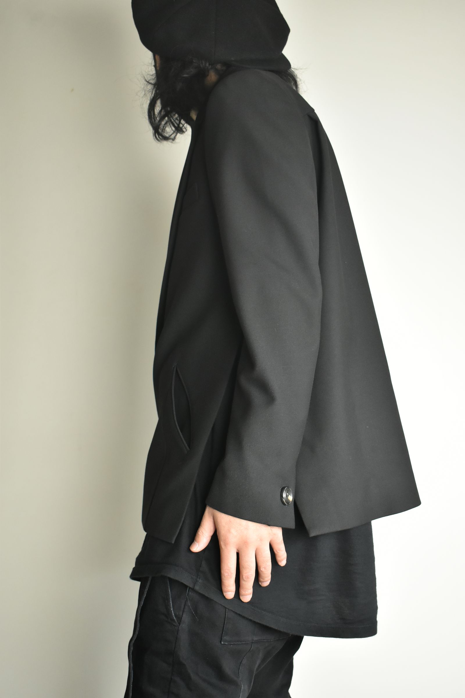 Notch Lapel Double Breasted Tailored Jacket "Black" / ノッチドラペルダブルブレストテーラードジャケット"ブラック"