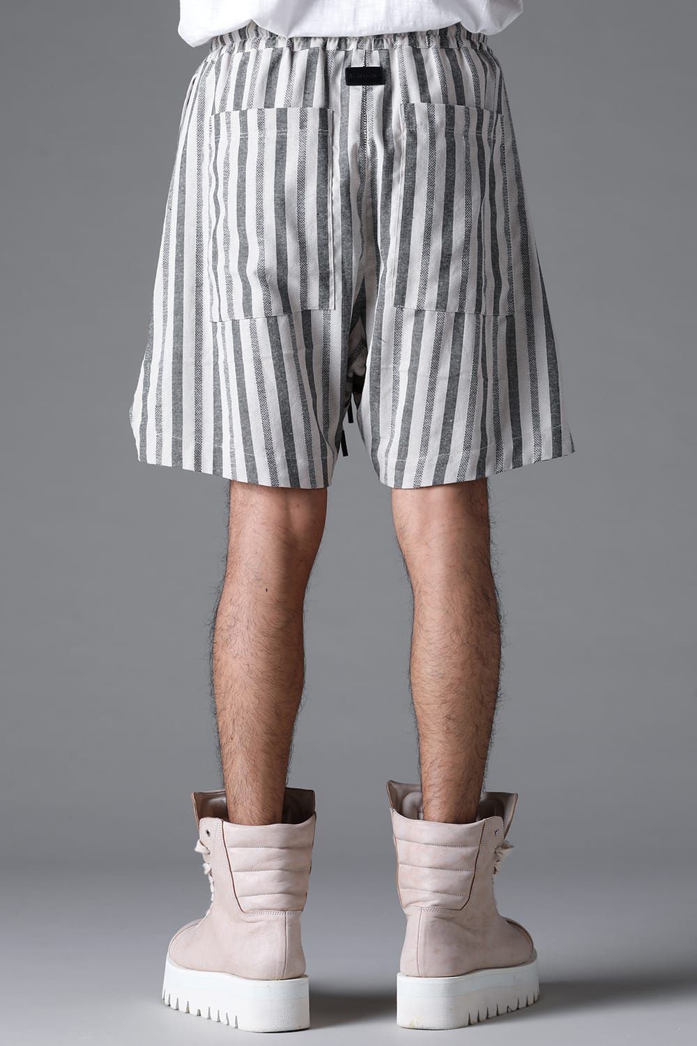 《2026SS先行予約》Vertical Stripes Shorts"Cream×L.Grey" / バーティカルストライプショーツ"クリーム×グレー"
