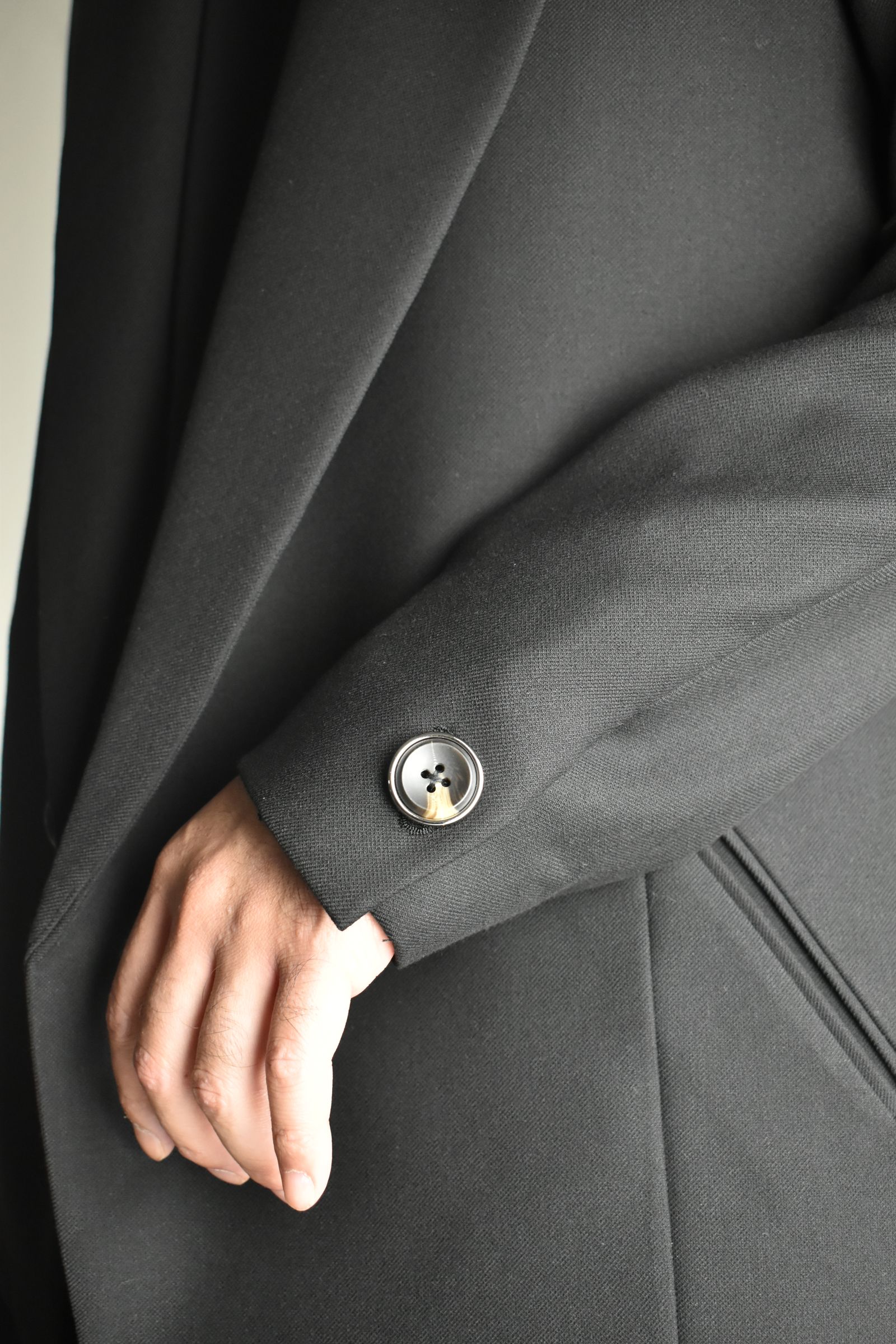 Notch Lapel Double Breasted Tailored Jacket "Black" / ノッチドラペルダブルブレストテーラードジャケット"ブラック"