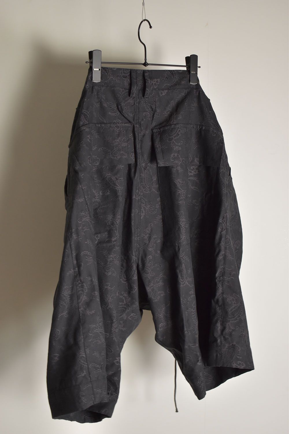 Paisley Front Zip Tuck Shorts"Black"/ペイズリーフロントジップタックパンツ"ブラック"