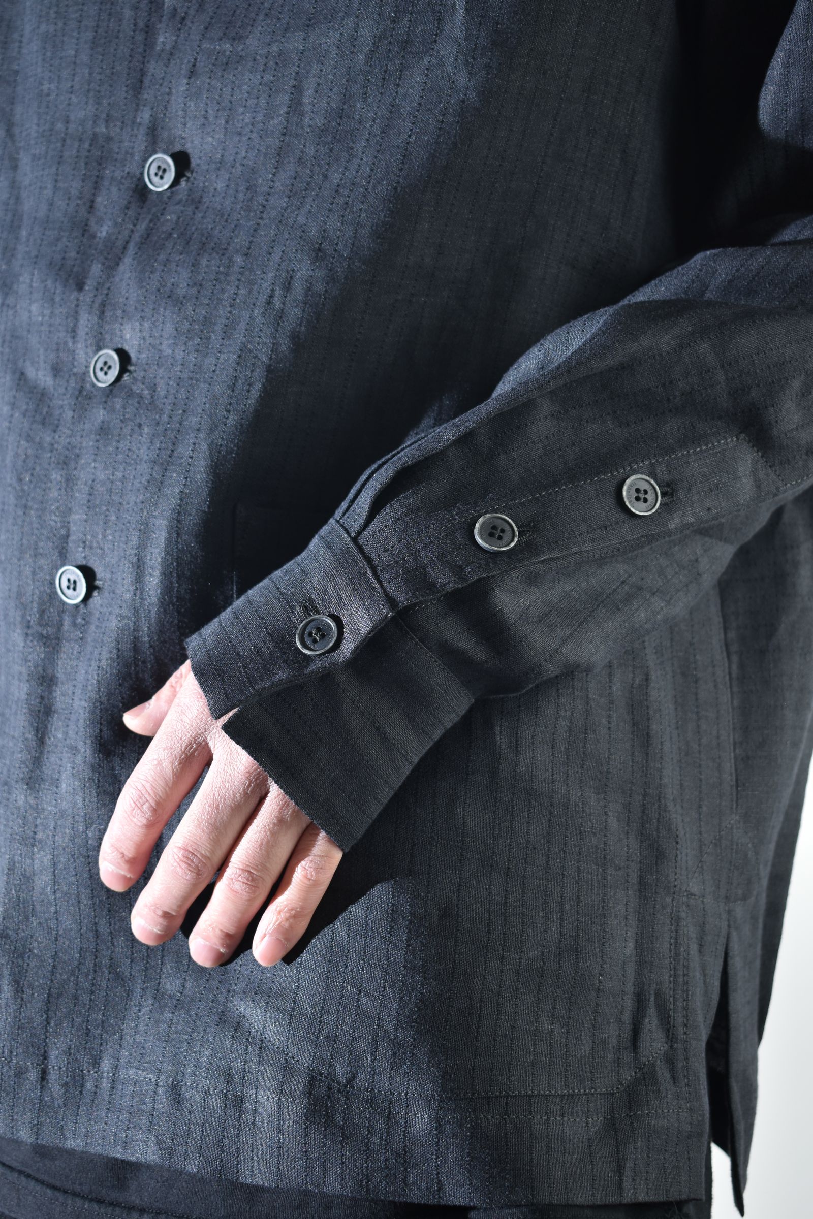 Linen Silk Shirts Jacket"Tuxedo" / リネンシルクシャツジャケット"タキシード"