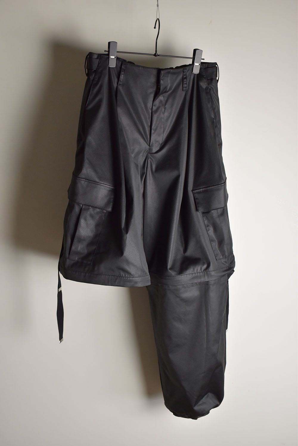 Fake Fake Leather Detachable Cargo Pants"Black"/フェイクフェイクレザーデタッチャブルカーゴパンツ"ブラック"