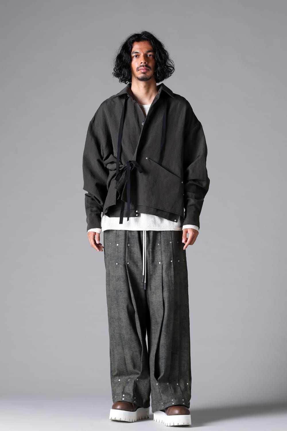 《2026SS先行予約》Blended Shades Denim  Pleats Tuck WideL Pants"D.verdigris/L.verdigris/Steel Blue"/ブレンデッドシェイドデニムプレートタックワイドパンツ"ダークベルディグリ/ライトベルディグリ/スティールブルー"