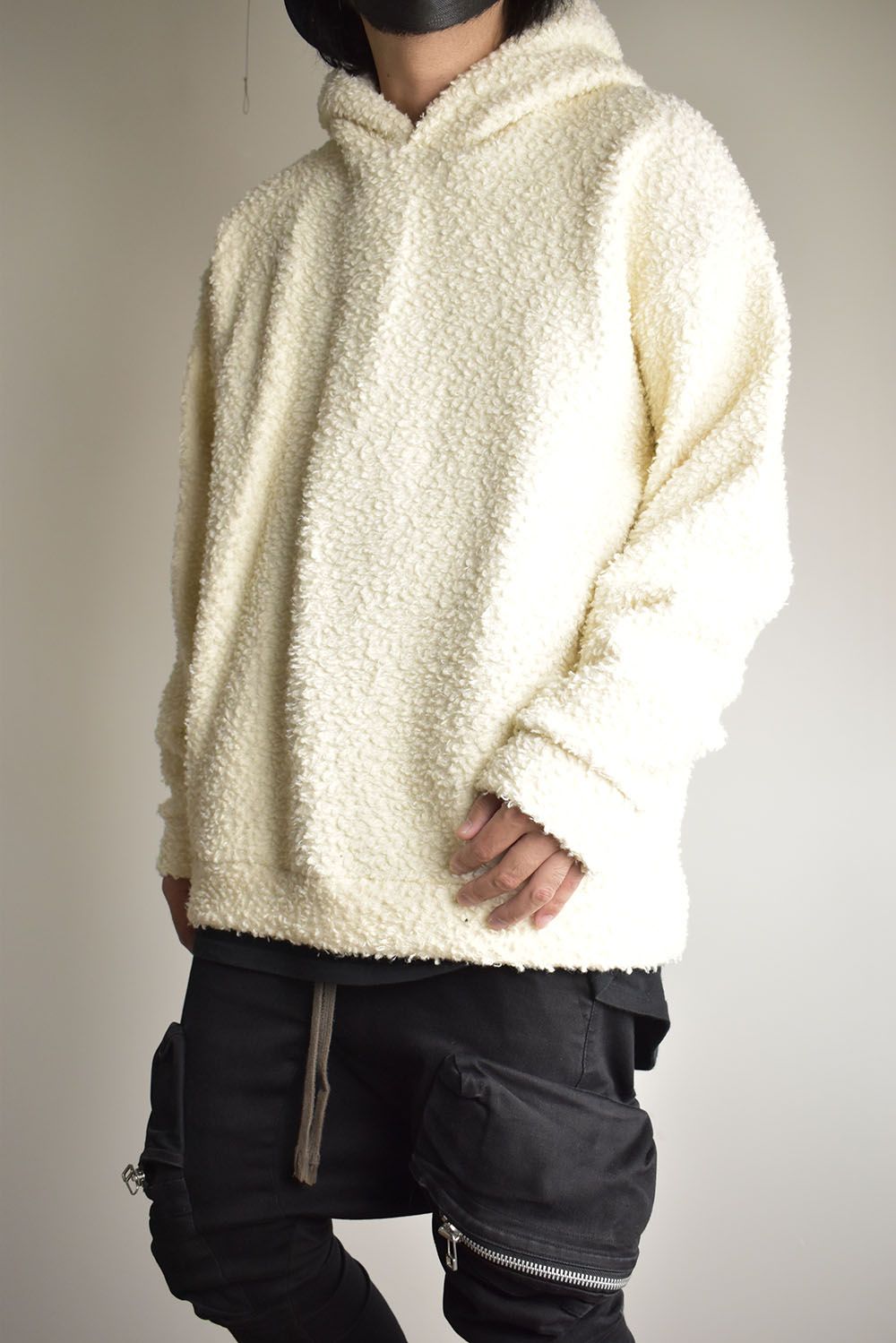 Wool Cotton Boa Hoodie Pullover"White" /  ウールコットンボアフーディプルオーバー"ホワイト"