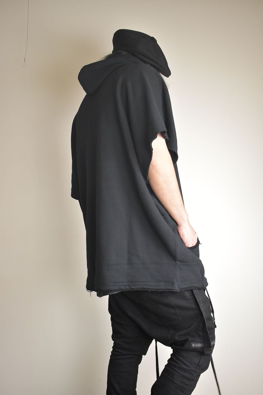 Sweat Oversize Zip Up Hoodie"Black" / スウェットオーバーサイズジップアップパーカ"ブラック"
