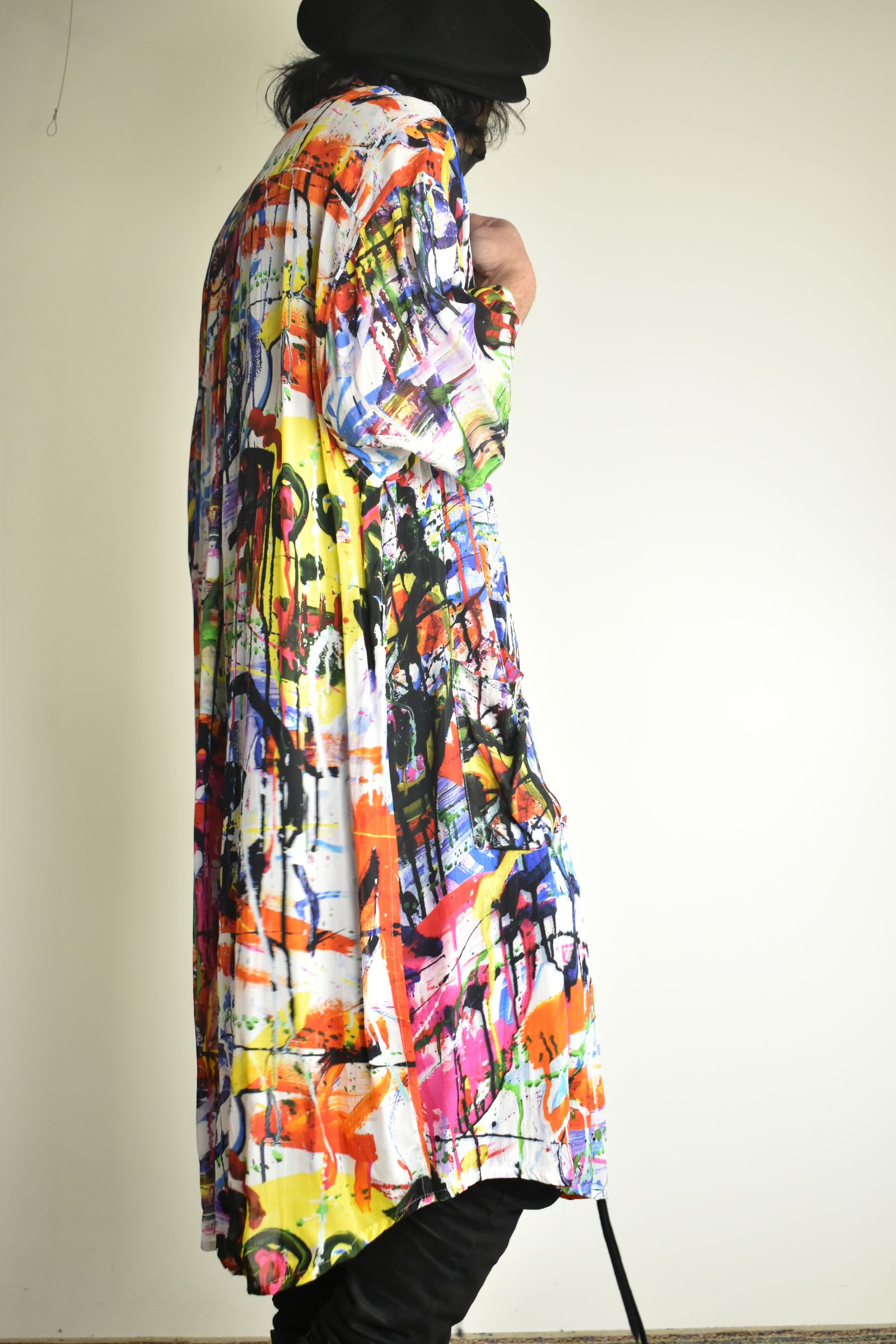 Rayon Chiffon Inkjet Print Short-Sleeved Big Shirt&Dress"Color Print" / レーヨンシフォンインクジェットプリント半袖ビッグシャツ / ワンピース"カラープリント"