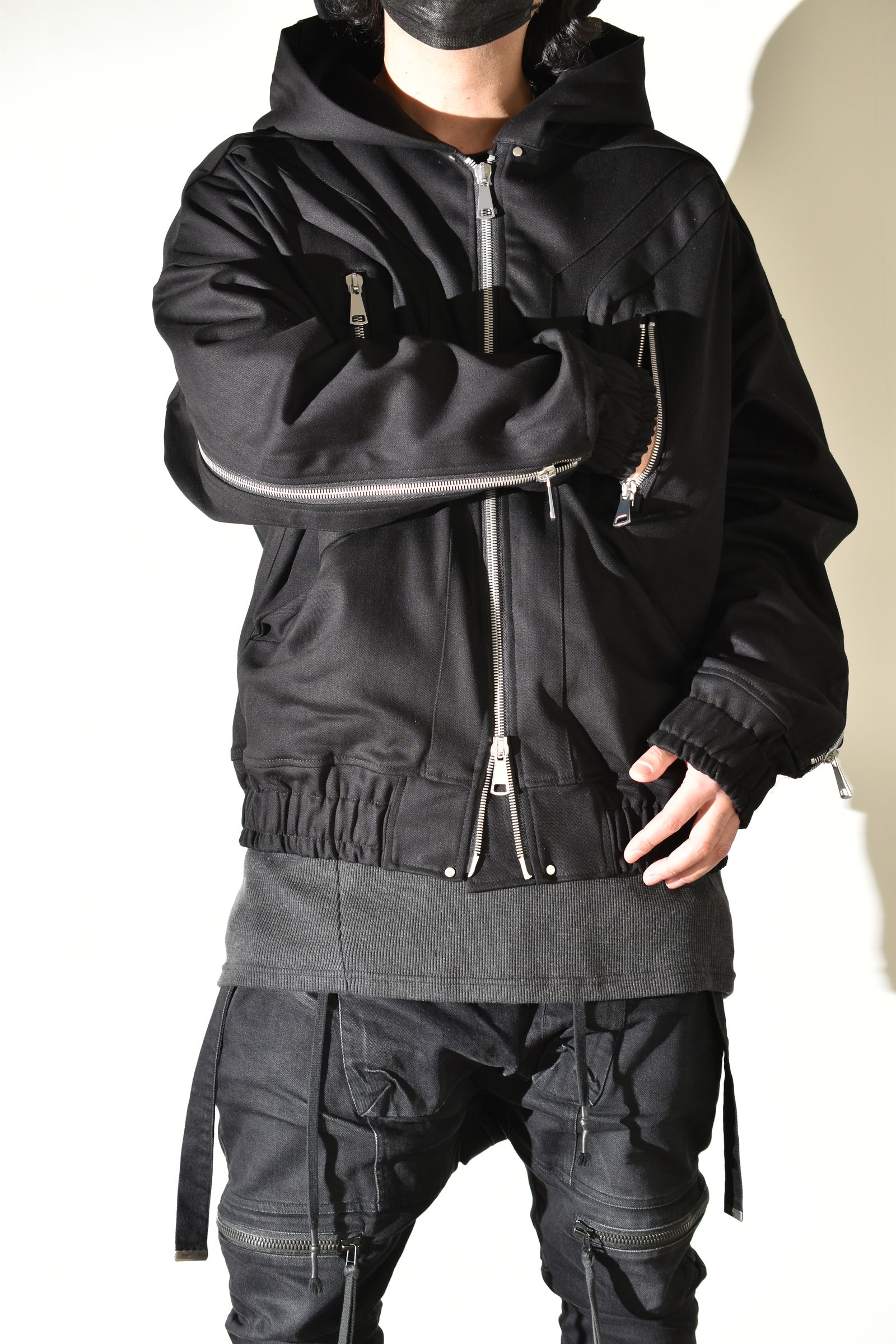 Denim Zip Hoodie Blouson"Black" / デニムジップフーディブルゾン"ブラック"