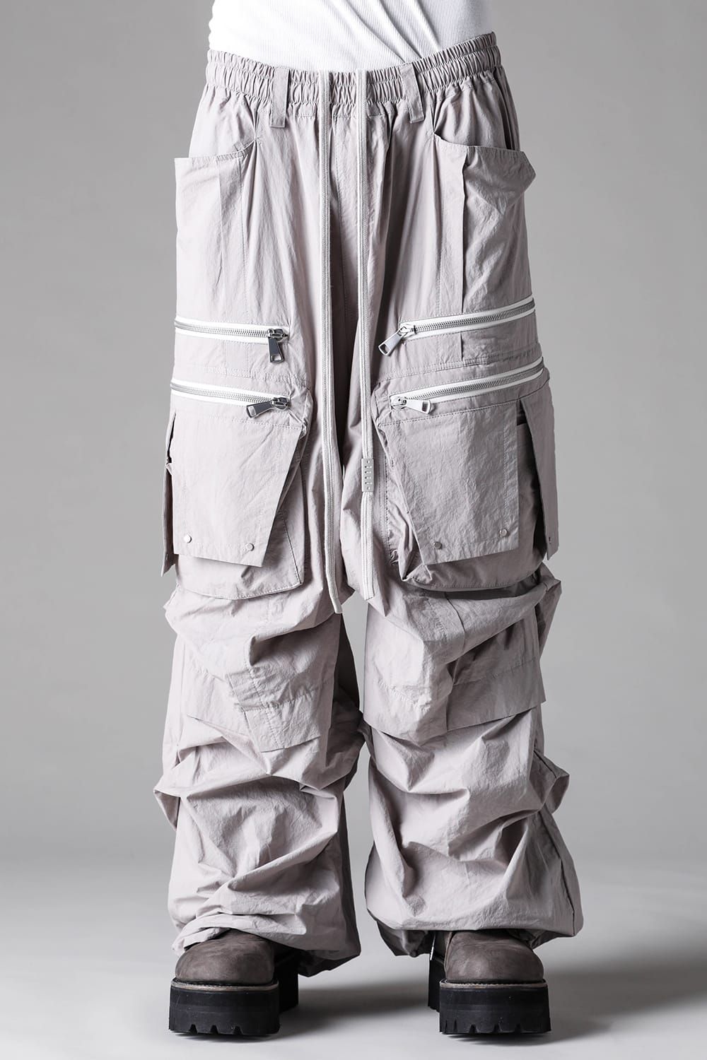《2027SS先行予約》Cargo Tuck Wide Pants "Black / L.Grey" / カーゴタックワイドパンツ"ブラック/ライトグレー"